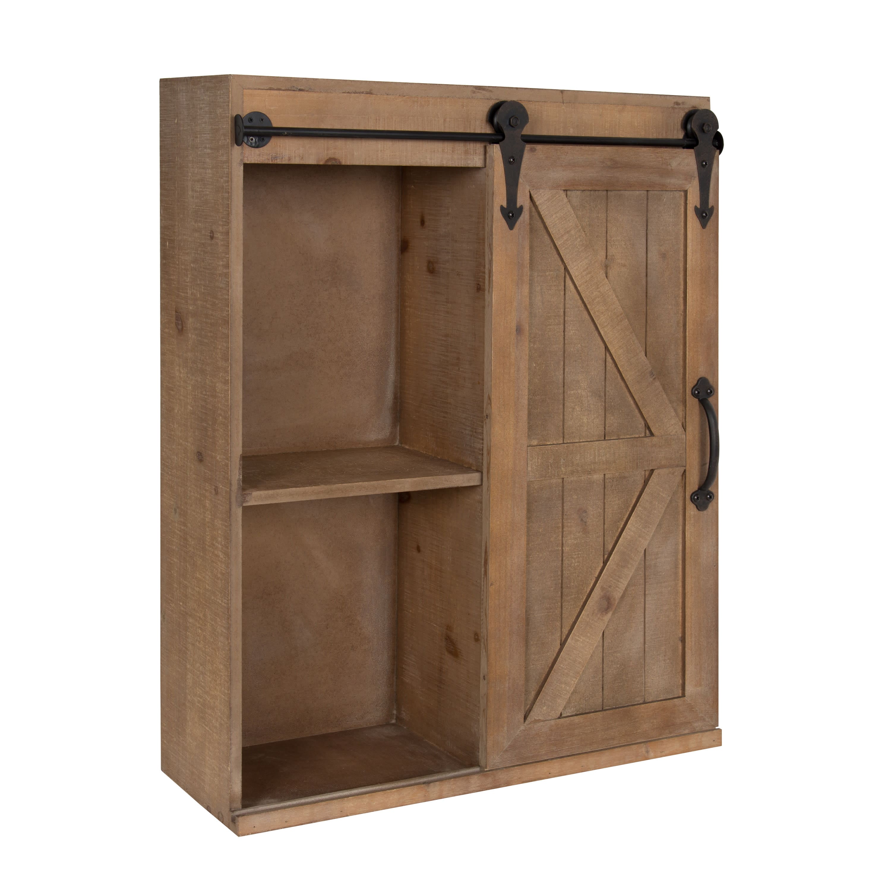 Kate and Laurel Cates Wood Sliding Barn Door Wall Storage Cabinet