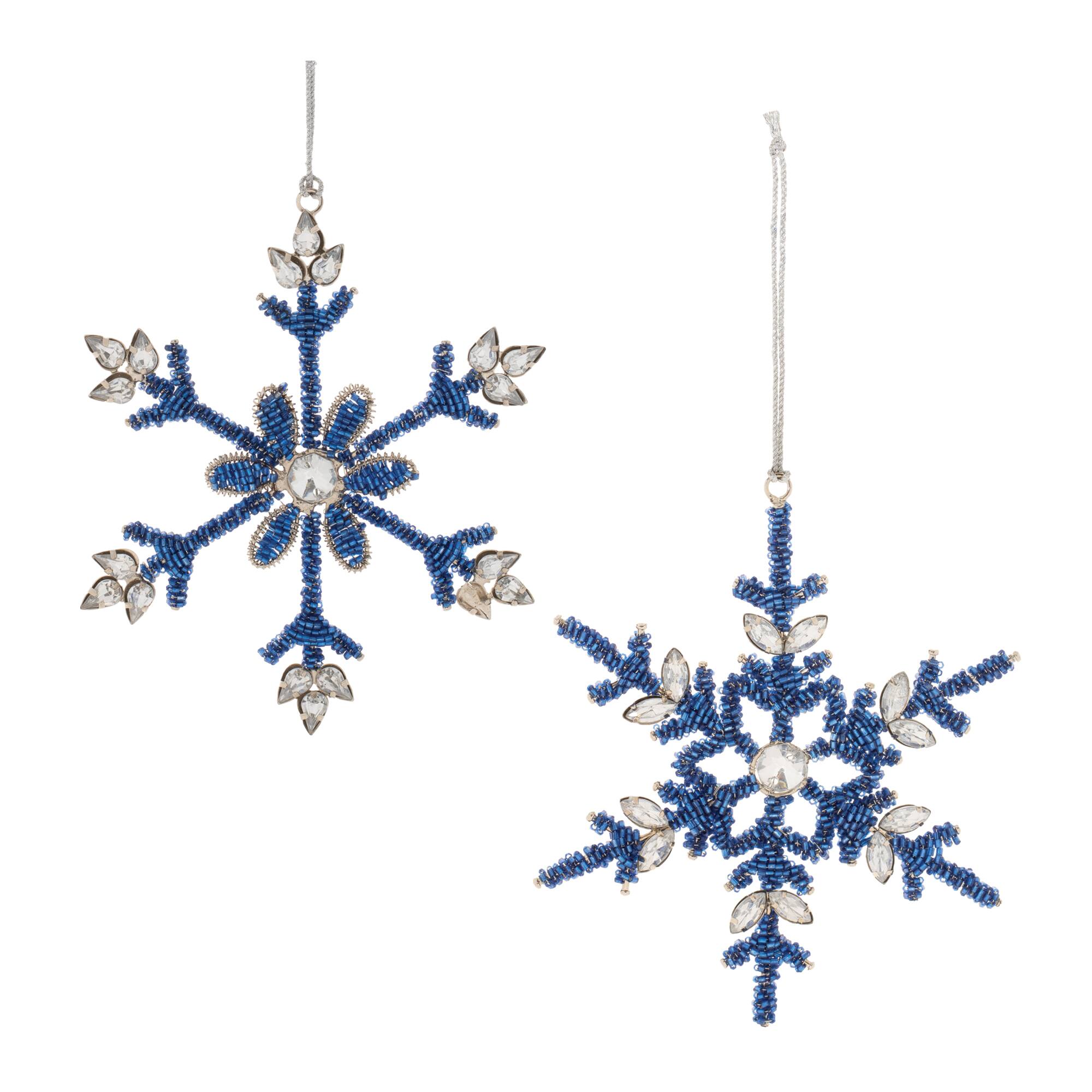 6" Beaded Metal Snowflake Ornaments, 12ct.