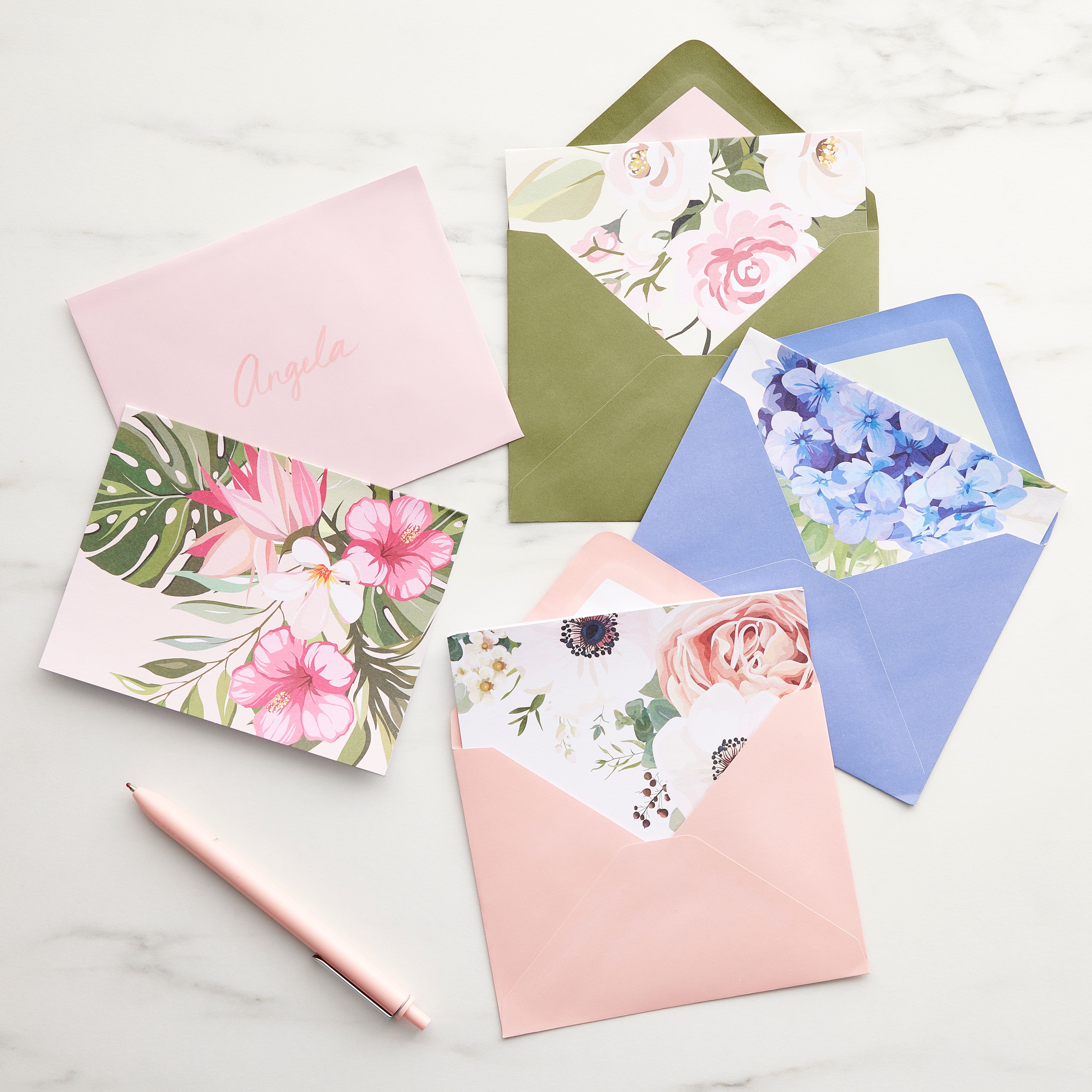 Floral Flat Cards & Envelopes by Recollections™, 4.25" x 5.5"