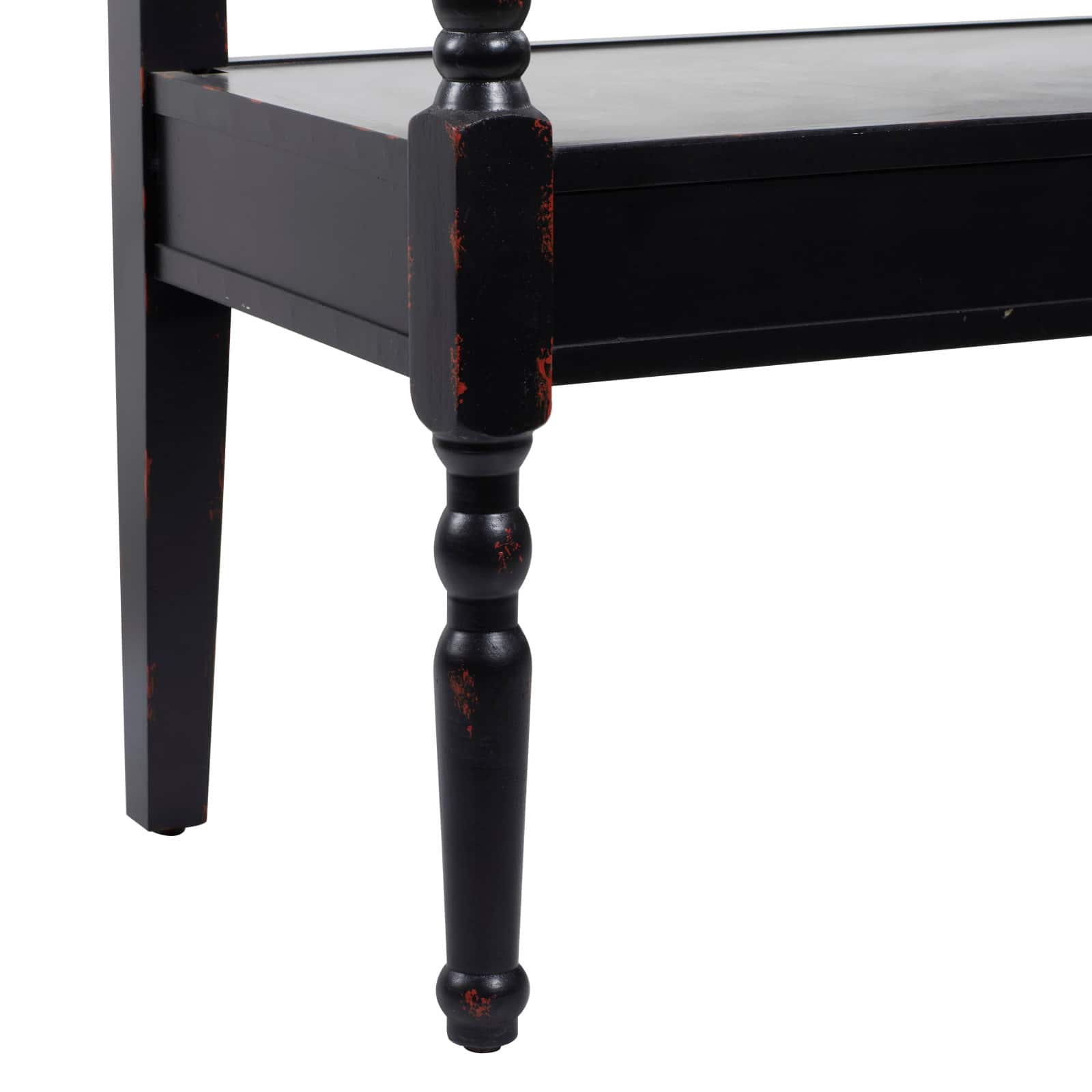 Dark Mahogany Wooden Farmhouse Indoor Bench
