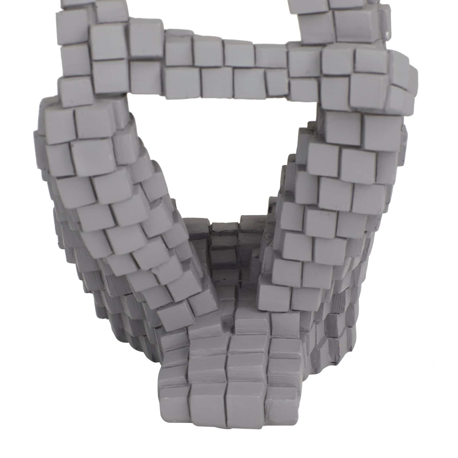 Set of 3 Grey Polystone Contemporary Sculptures, 13" x 6" x 6"
