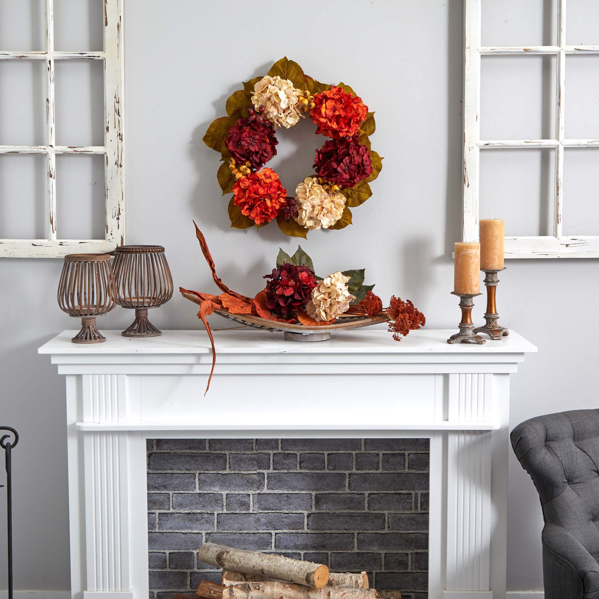 20" Hydrangea & Berry Wreath