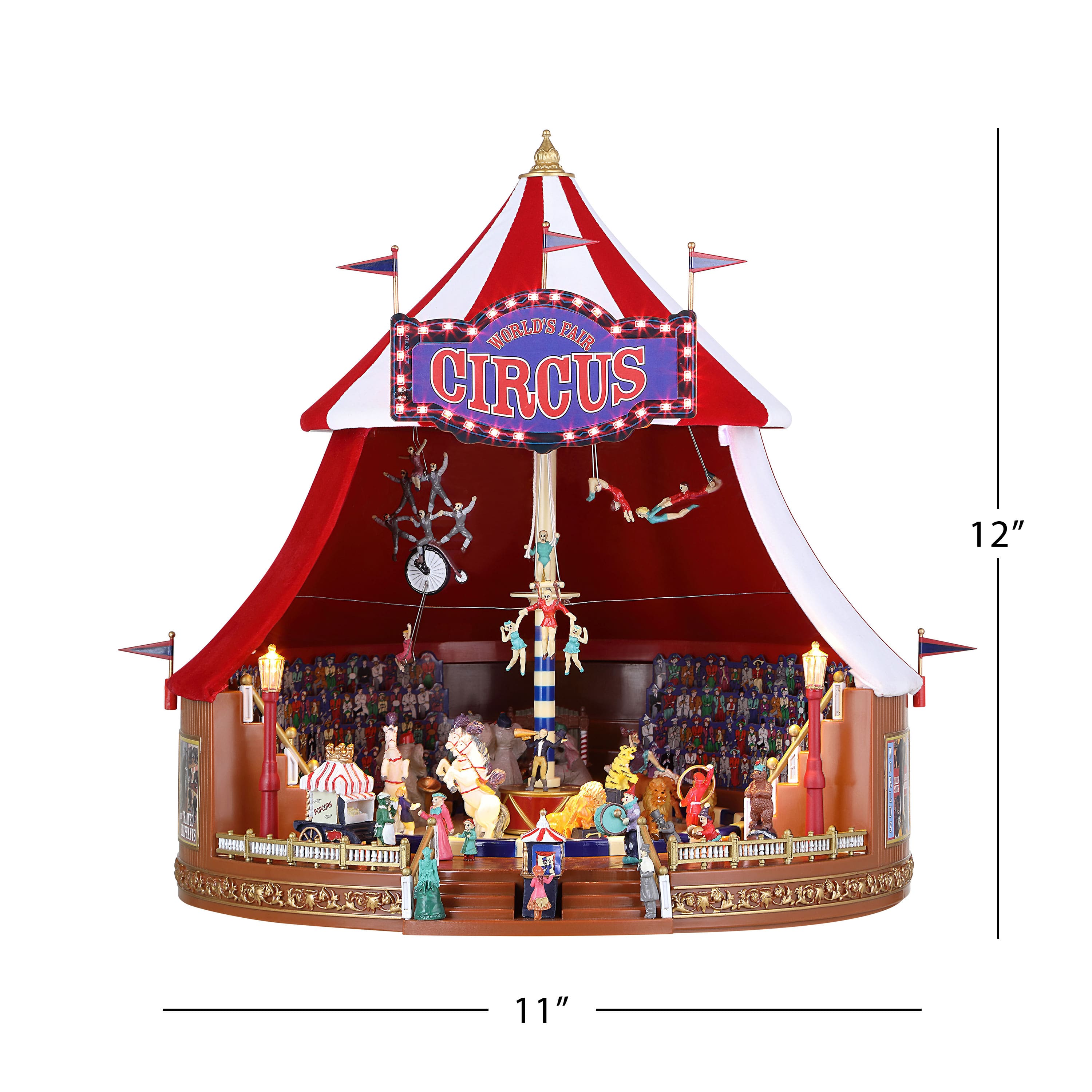 90th Anniversary Collection 12" Animated & Musical World's Fair Big Top Circus Accent