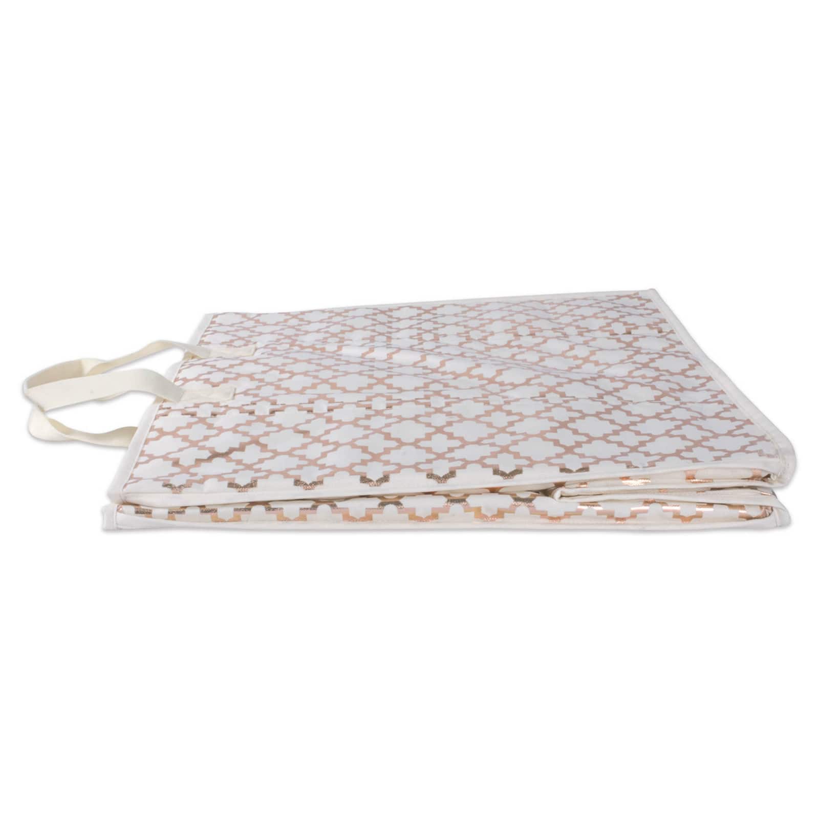 Bronze Polyester Lattice Rectangle All Purpose Storage Tote