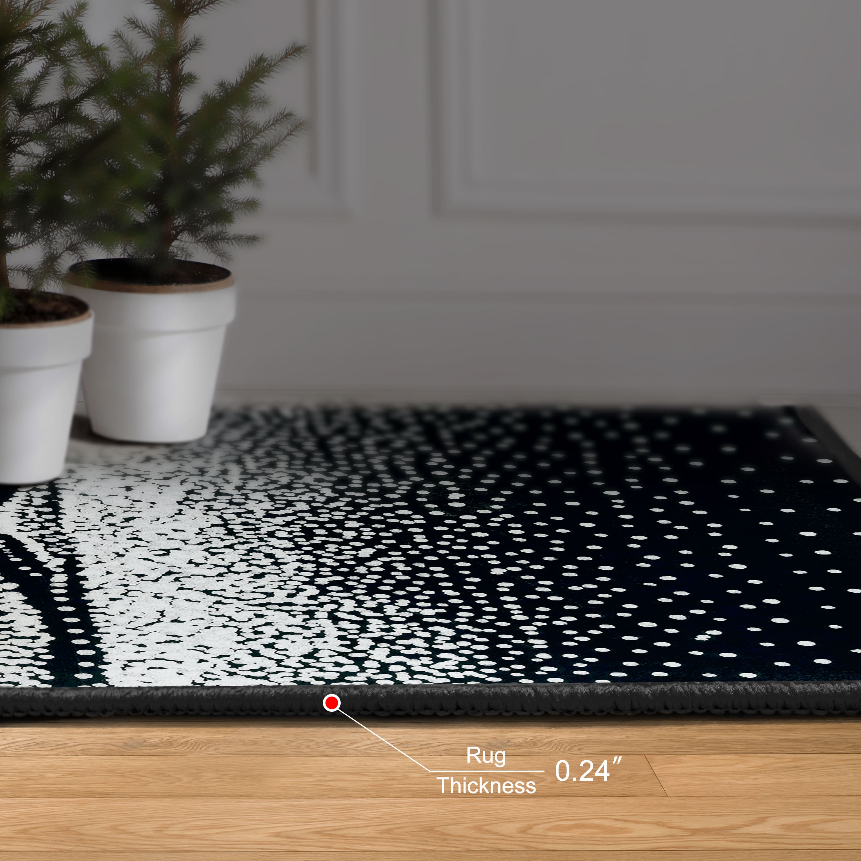 Empire Art Direct 5ft. x 7.5ft. Black Infinity Sands II B Tapis D'Art Washable Area Rug