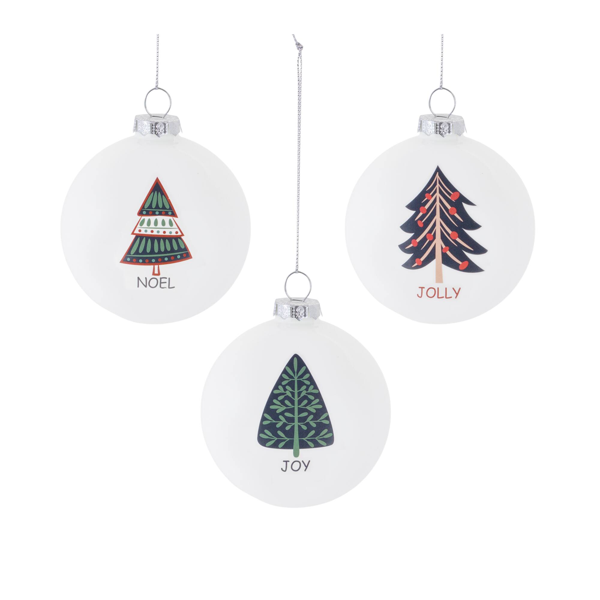 Melrose 4" Tree Sentiment Ball Ornaments Set