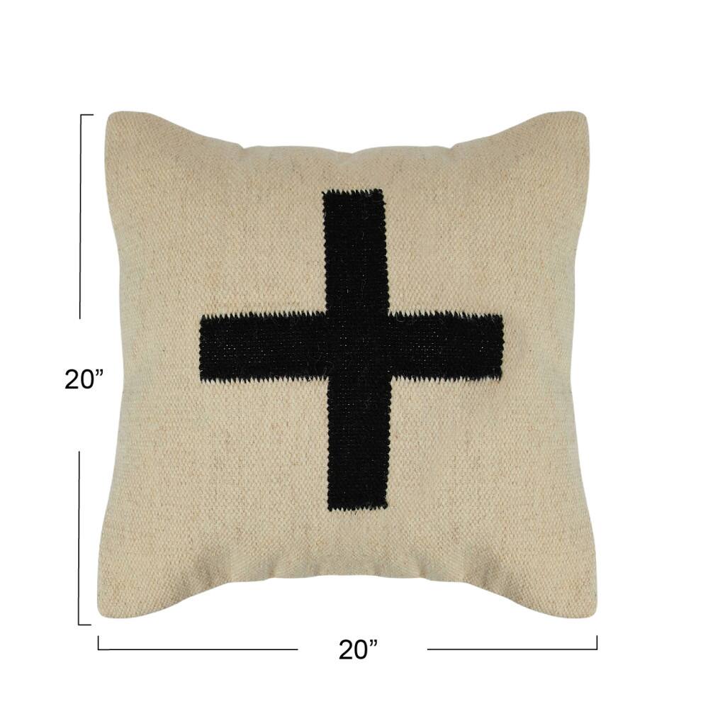 Hello Honey® 20" x 20" Swiss Cross Cotton Wool Throw Pillow