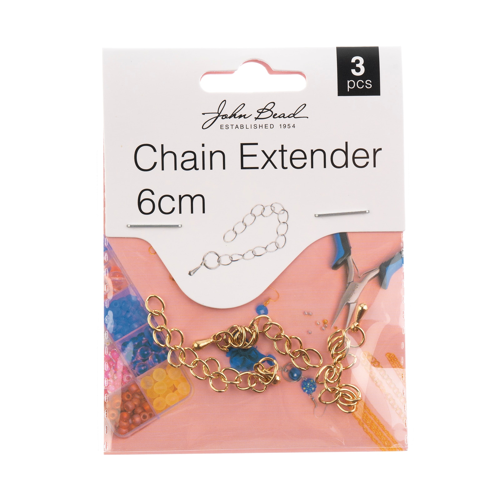John Bead Must Have Findings 6cm Chain Extenders, 3ct.