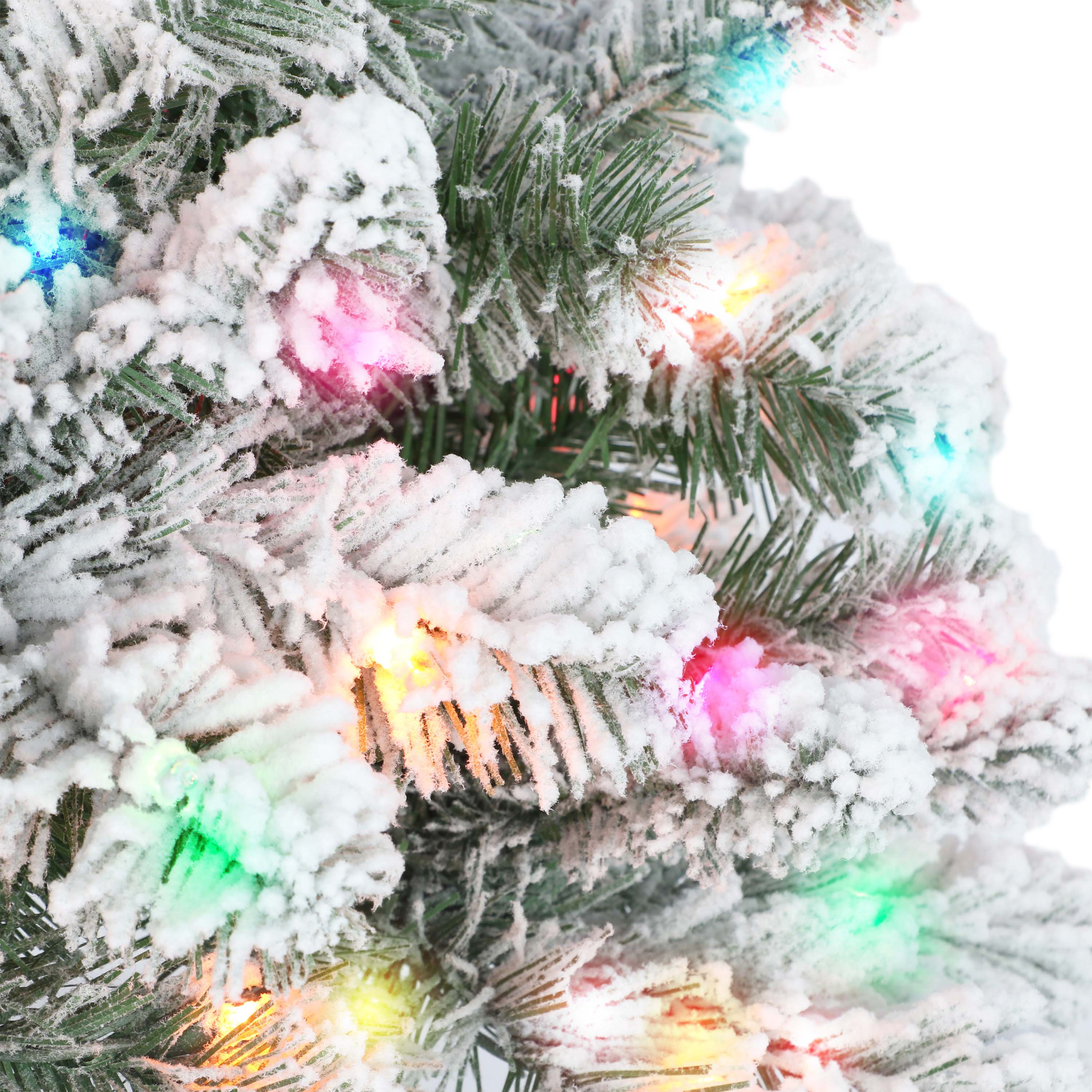 6 Pack: 4.5ft. Pre-Lit Virginia Pine Artificial Christmas Tree, Multicolor Lights