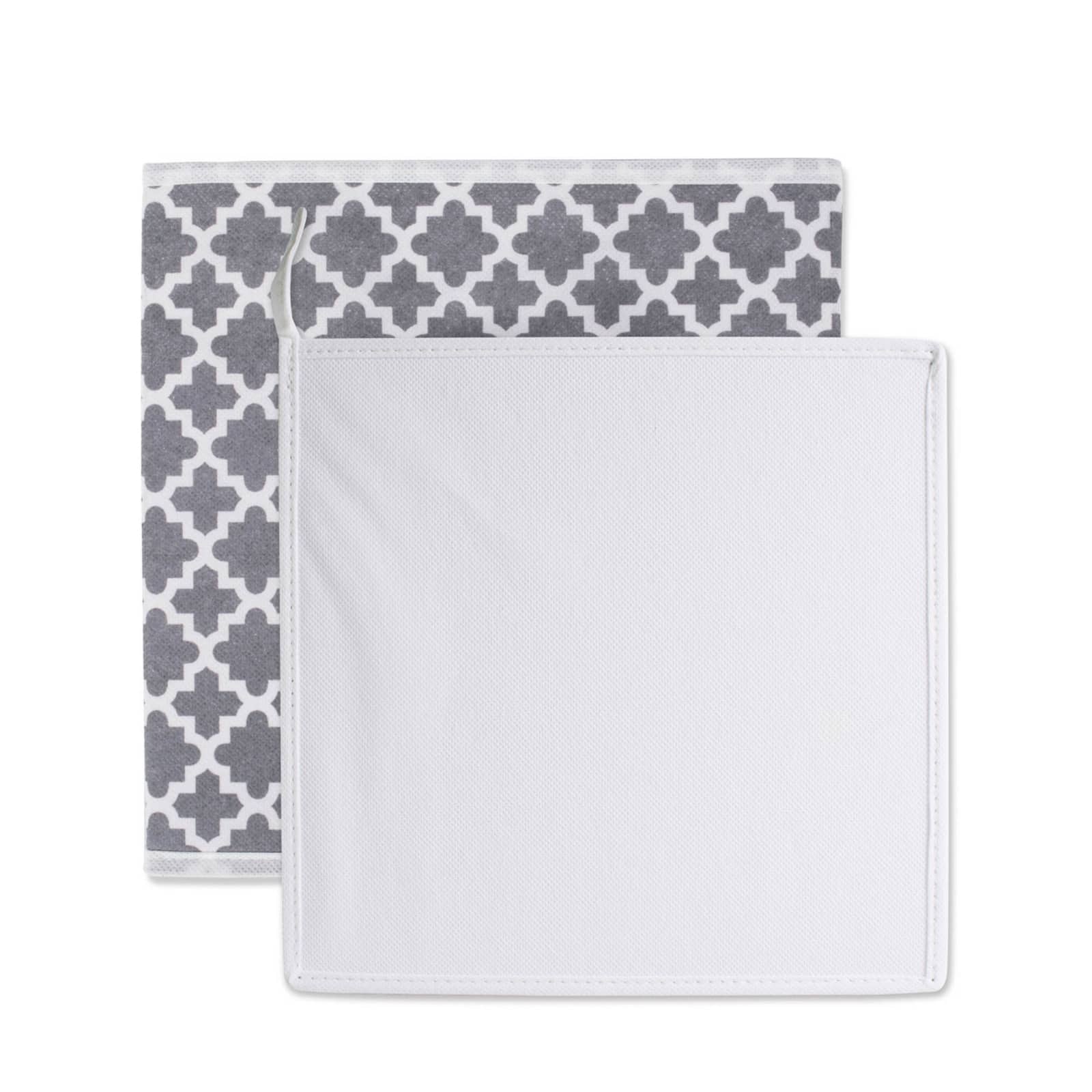 DII® 13" Gray Lattice Square Non-Woven Fabric Cubes, 2ct.