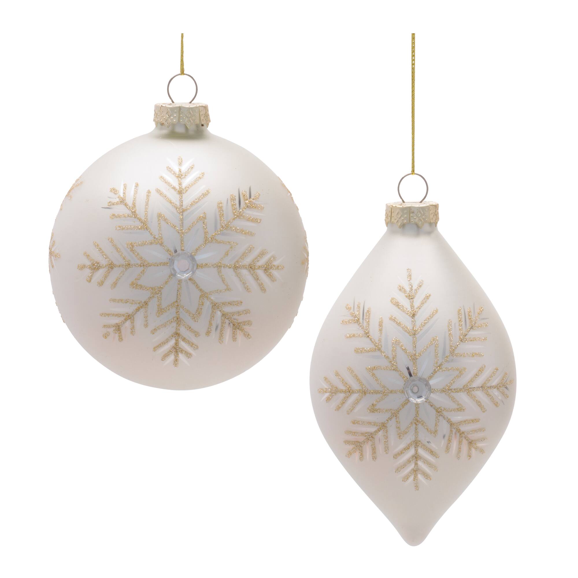 Melrose Silver & Gold Glass Ornament Set
