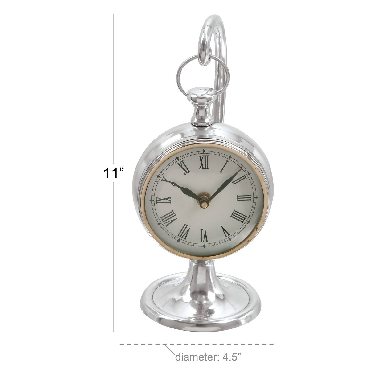 11" Silver Aluminum Coastal Clock