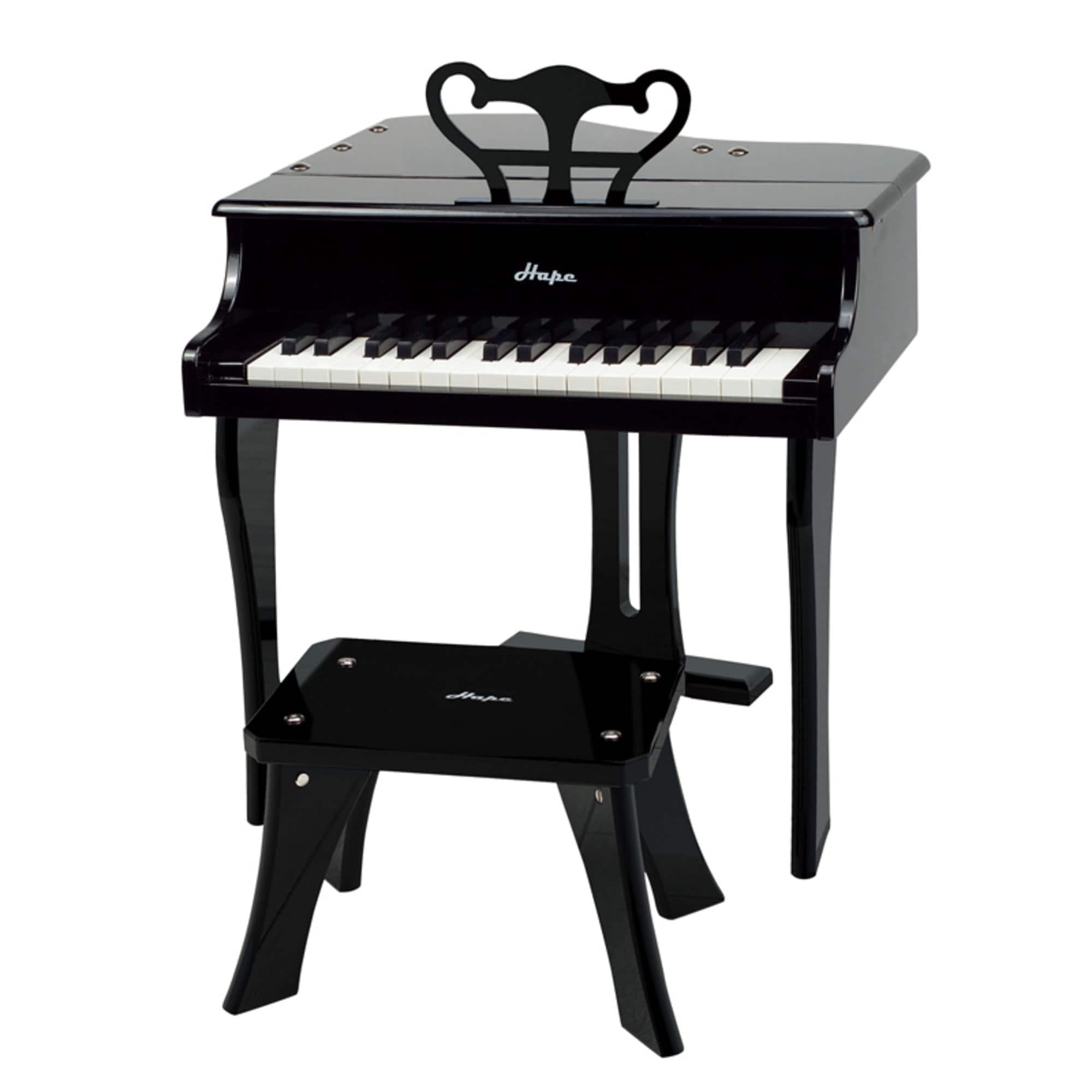 Hape Happy Grand Piano Black Wooden Musical Instrument