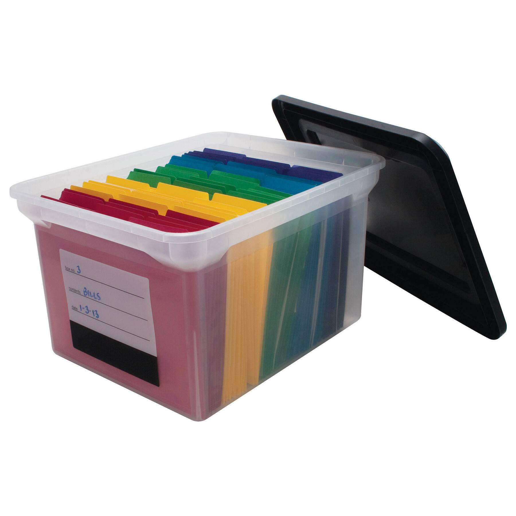 Innovative Storage File Tote with Contents Label