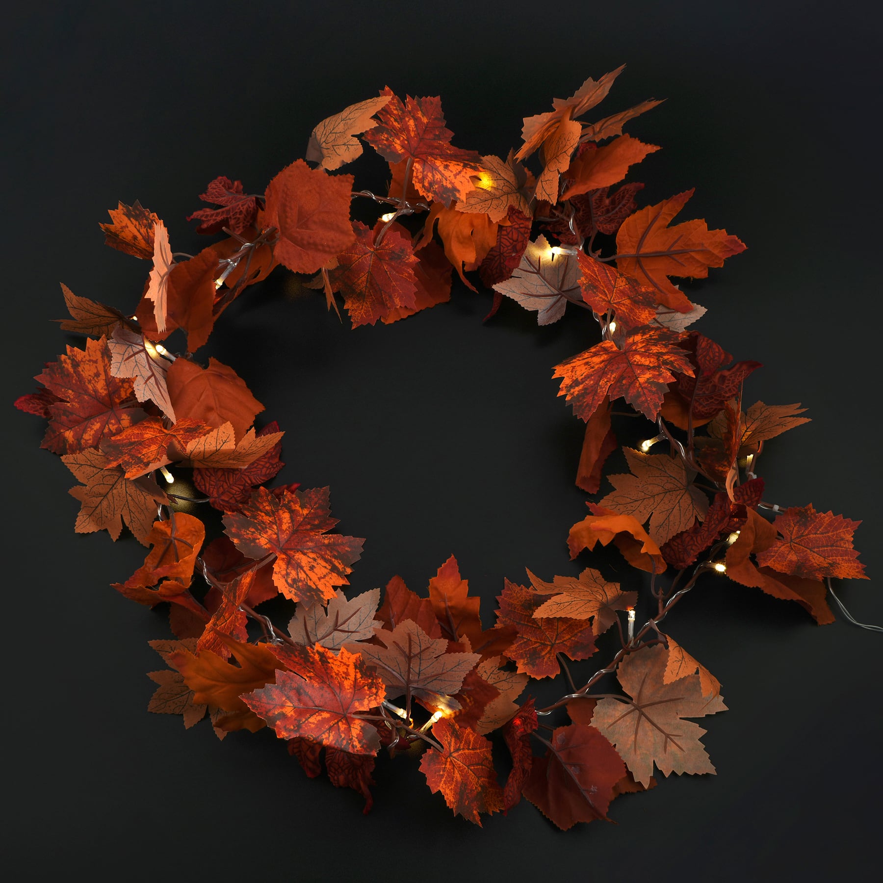 20ct. Dark Orange Leaves Garland String Lights by Ashland®