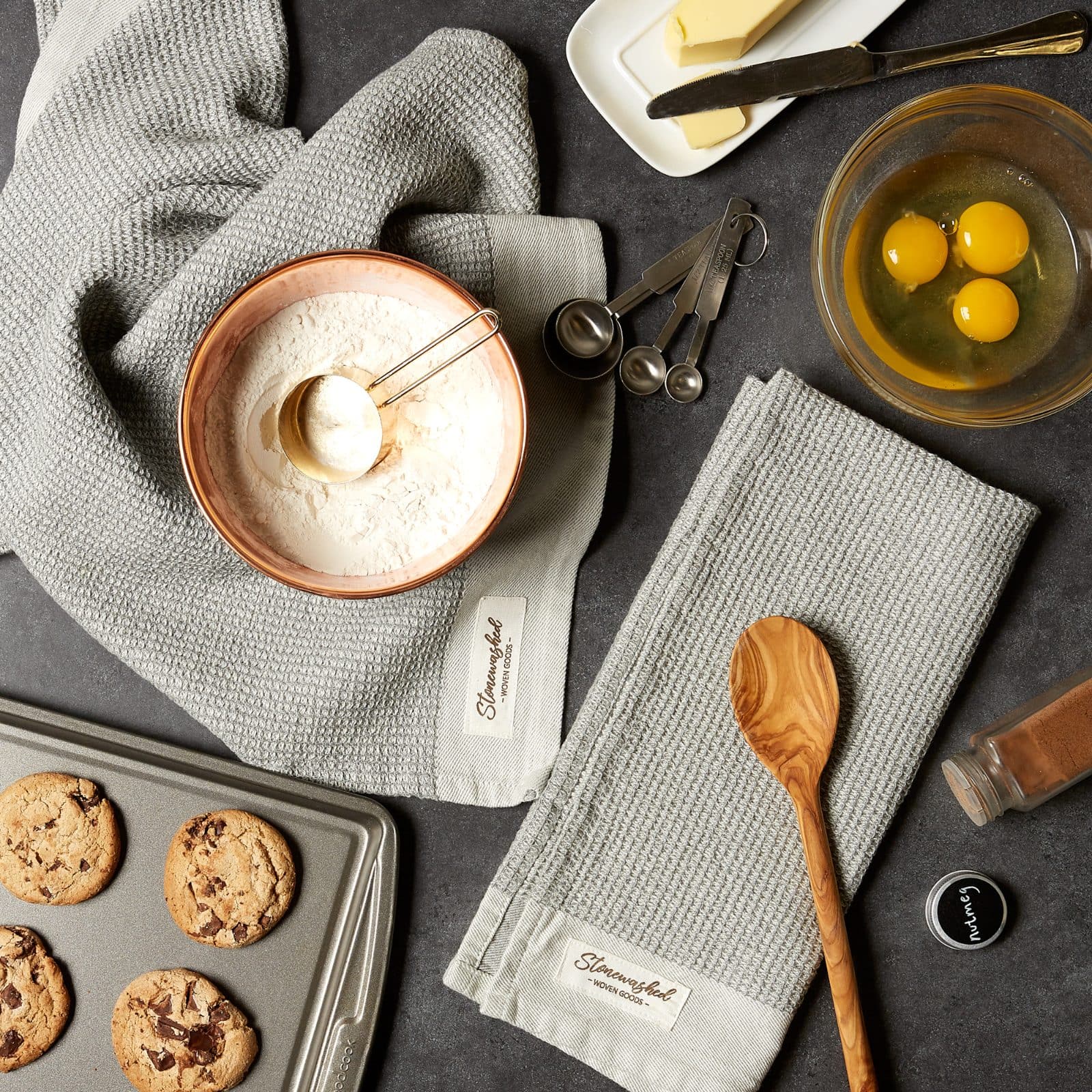 DII® Wild Dove Washed Waffle Woven Dishtowel, 2ct.