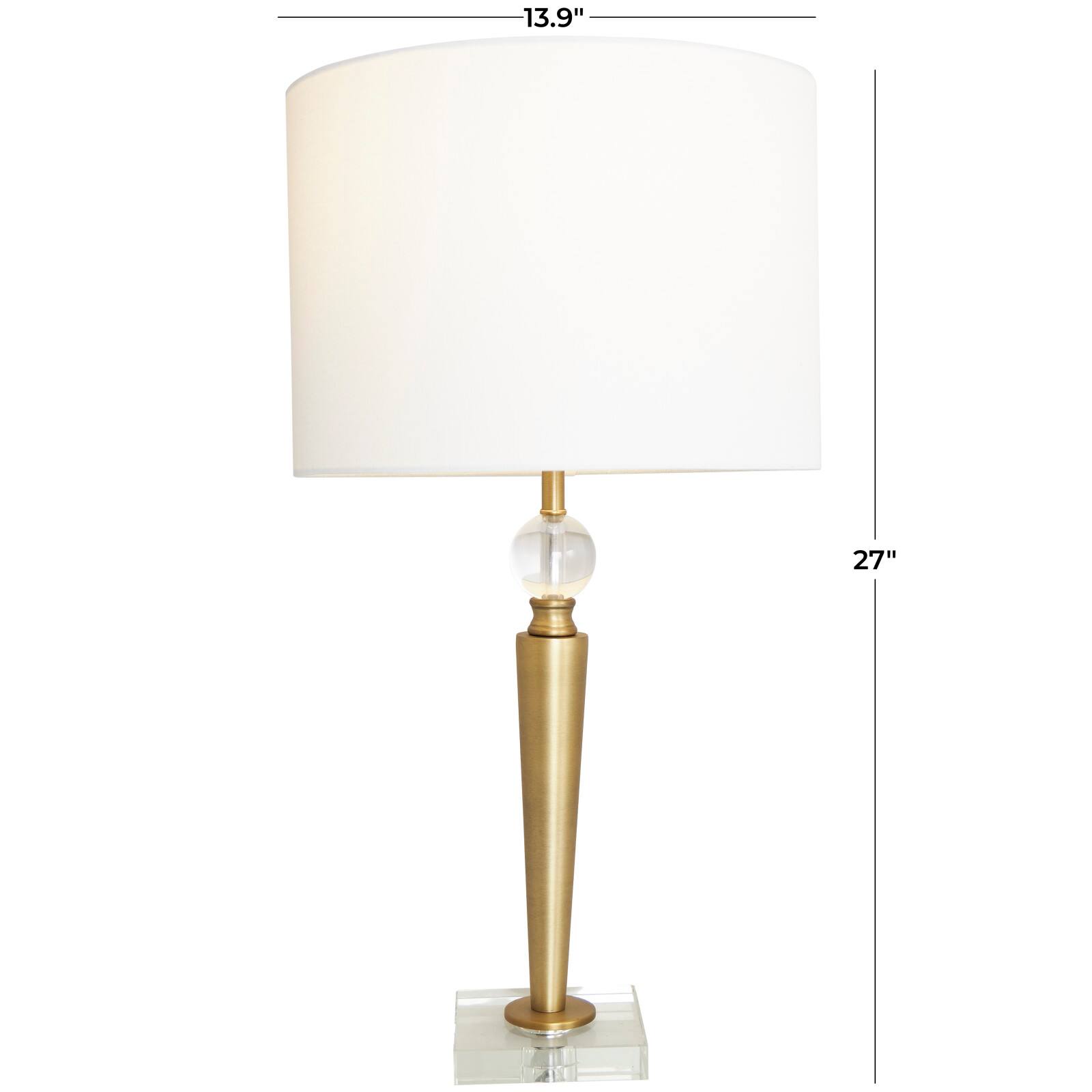 2ft. Gold Metal Inverted Cone Shaped Accent Lamp