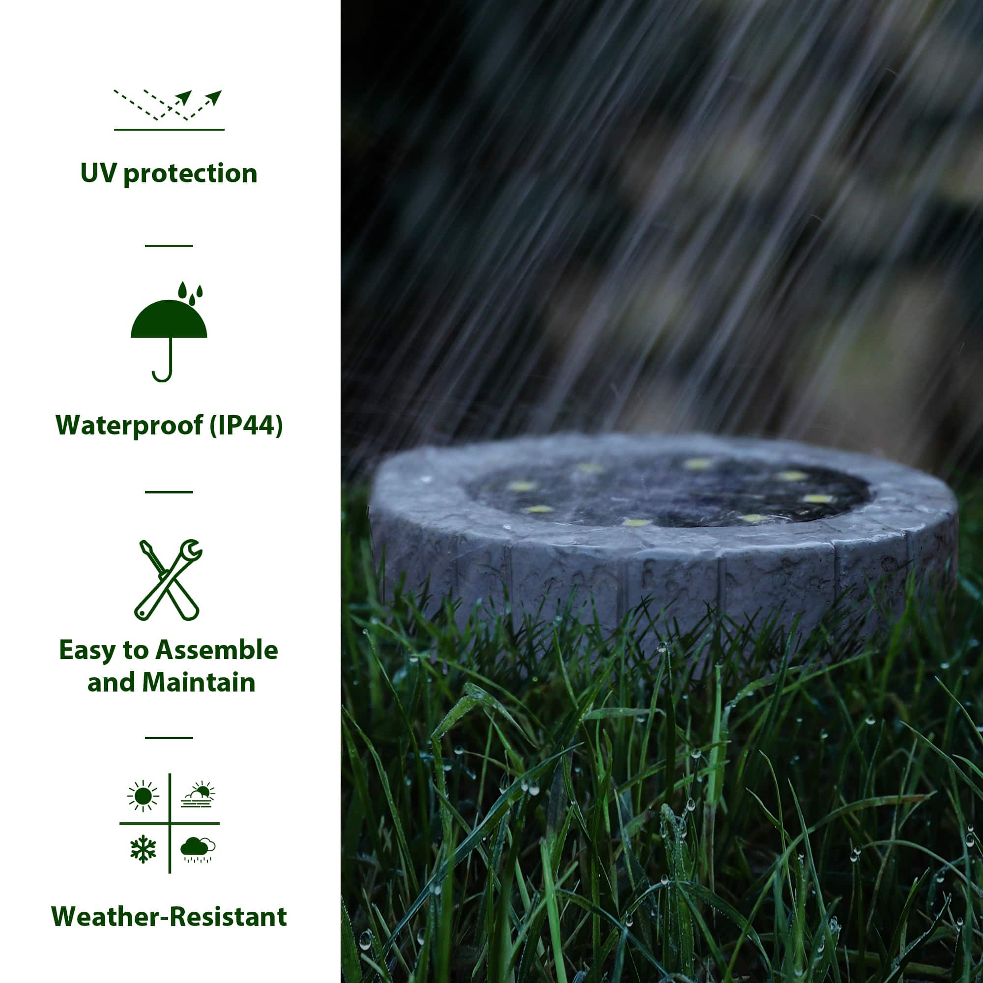 Glitzhome® 5.25" Solar Powered Disk Outdoor Pathway Lights, 4ct.