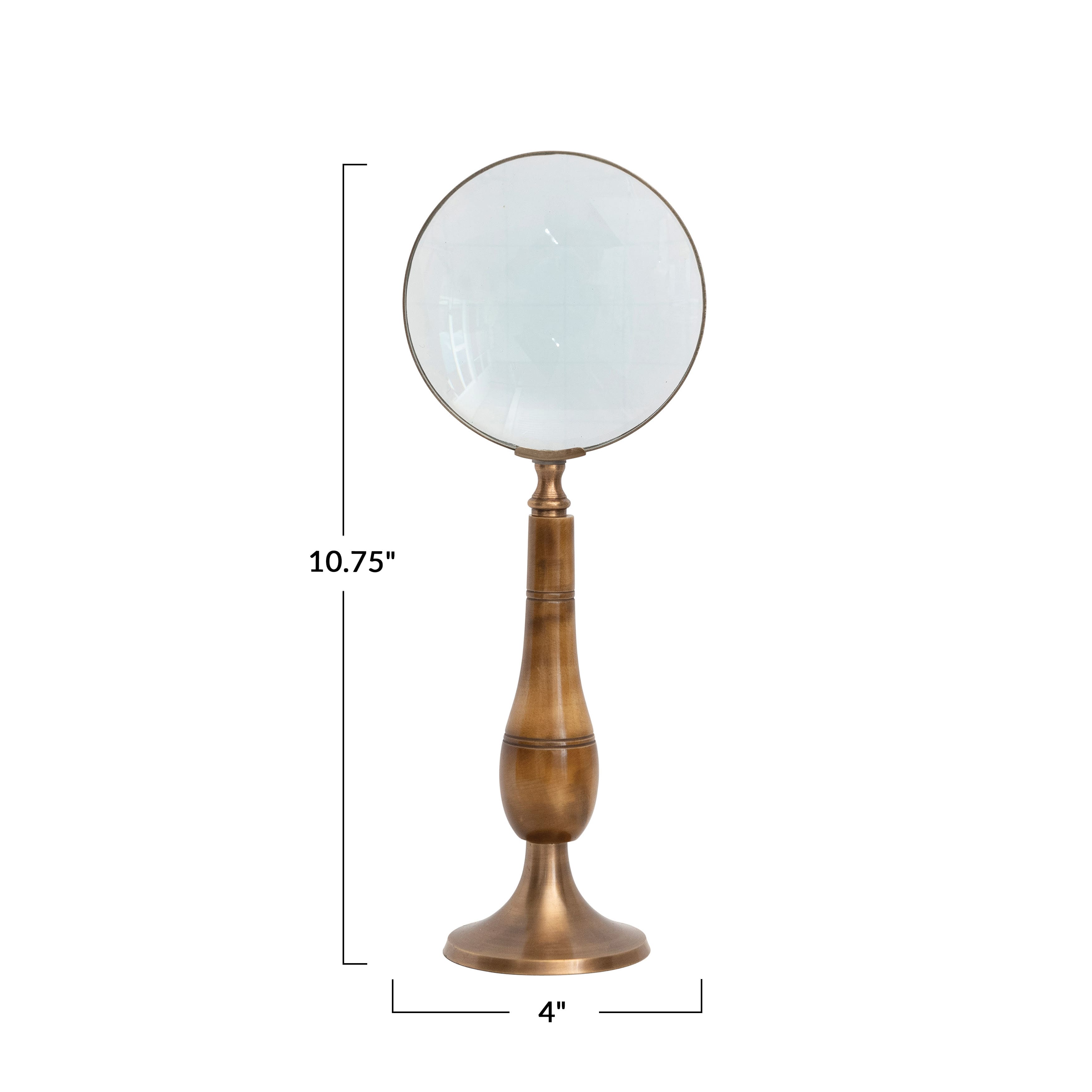 Hello Honey® 11" Vintage Brass & Bone Magnifying Glass