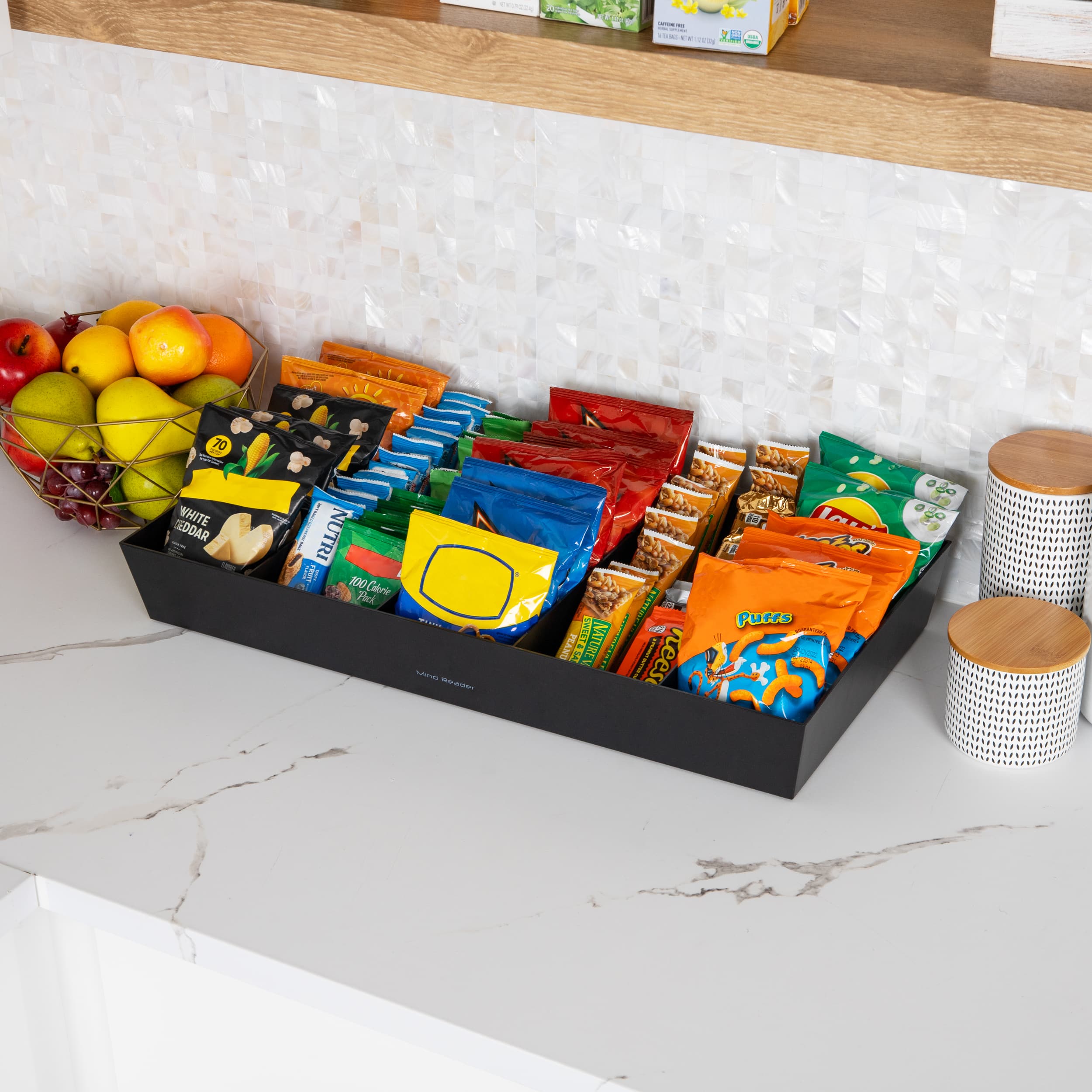 Mind Reader 24" Black 5-Compartment Countertop Organizer