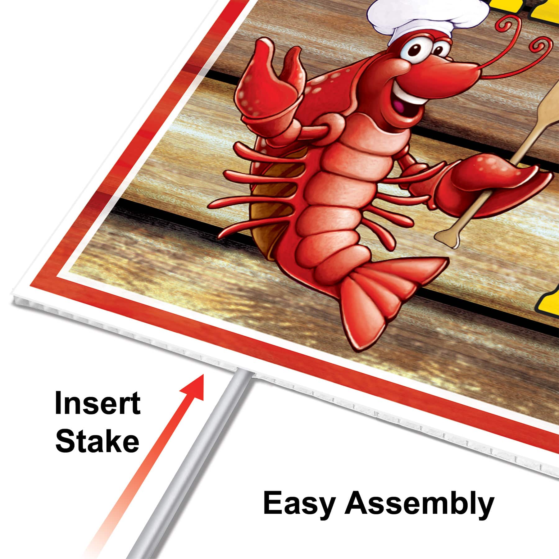 Beistle 11.5" x 15.5" Crawfish Boil Plastic Yard Sign