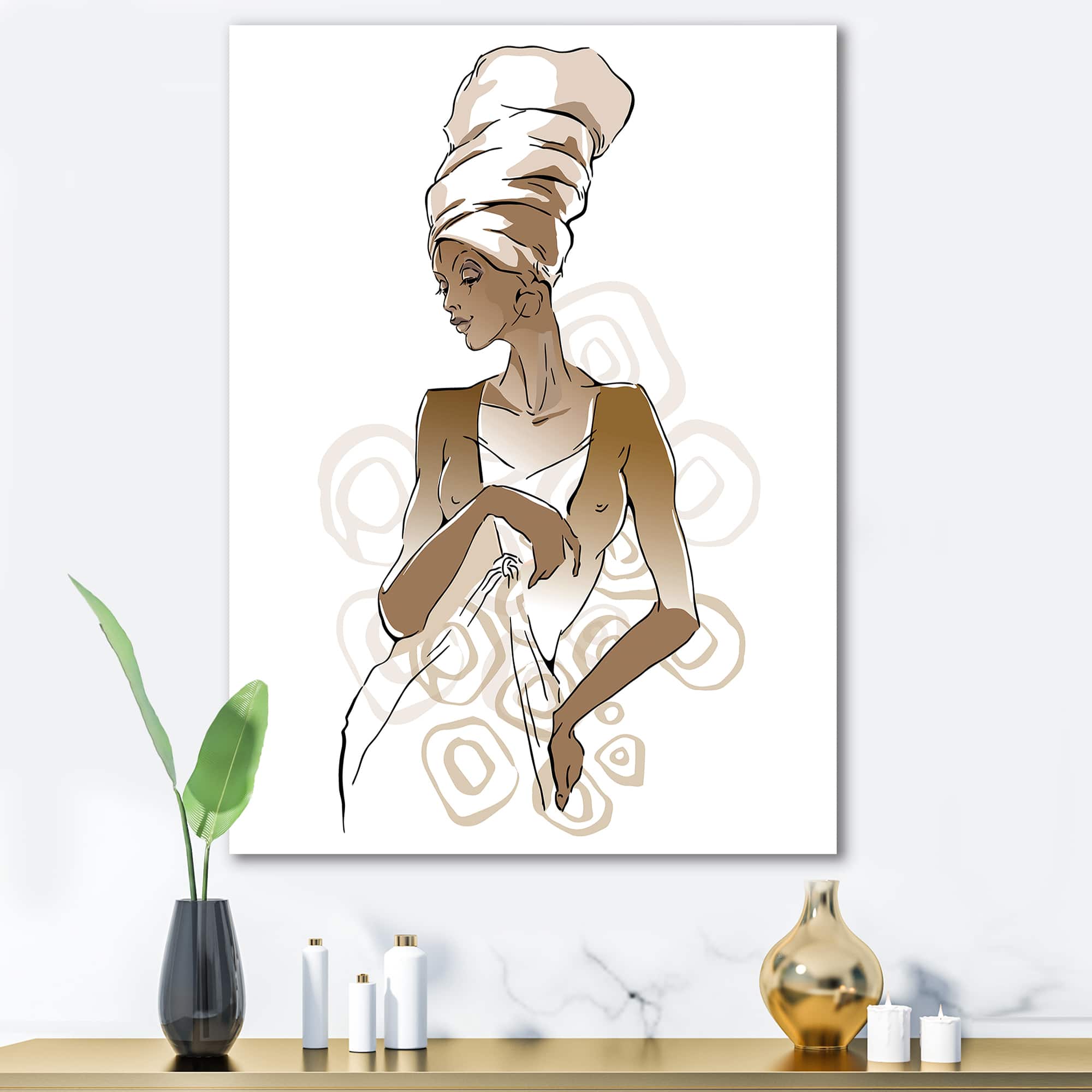 Designart - African American Woman Portraits - Modern Canvas Wall Art Print