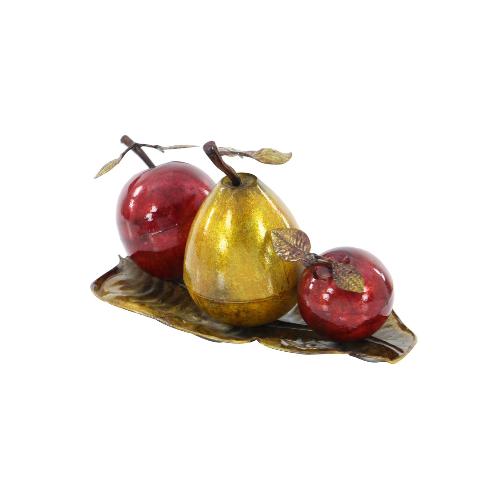 19" Red Iron Traditional Decorative Fruit with Tray