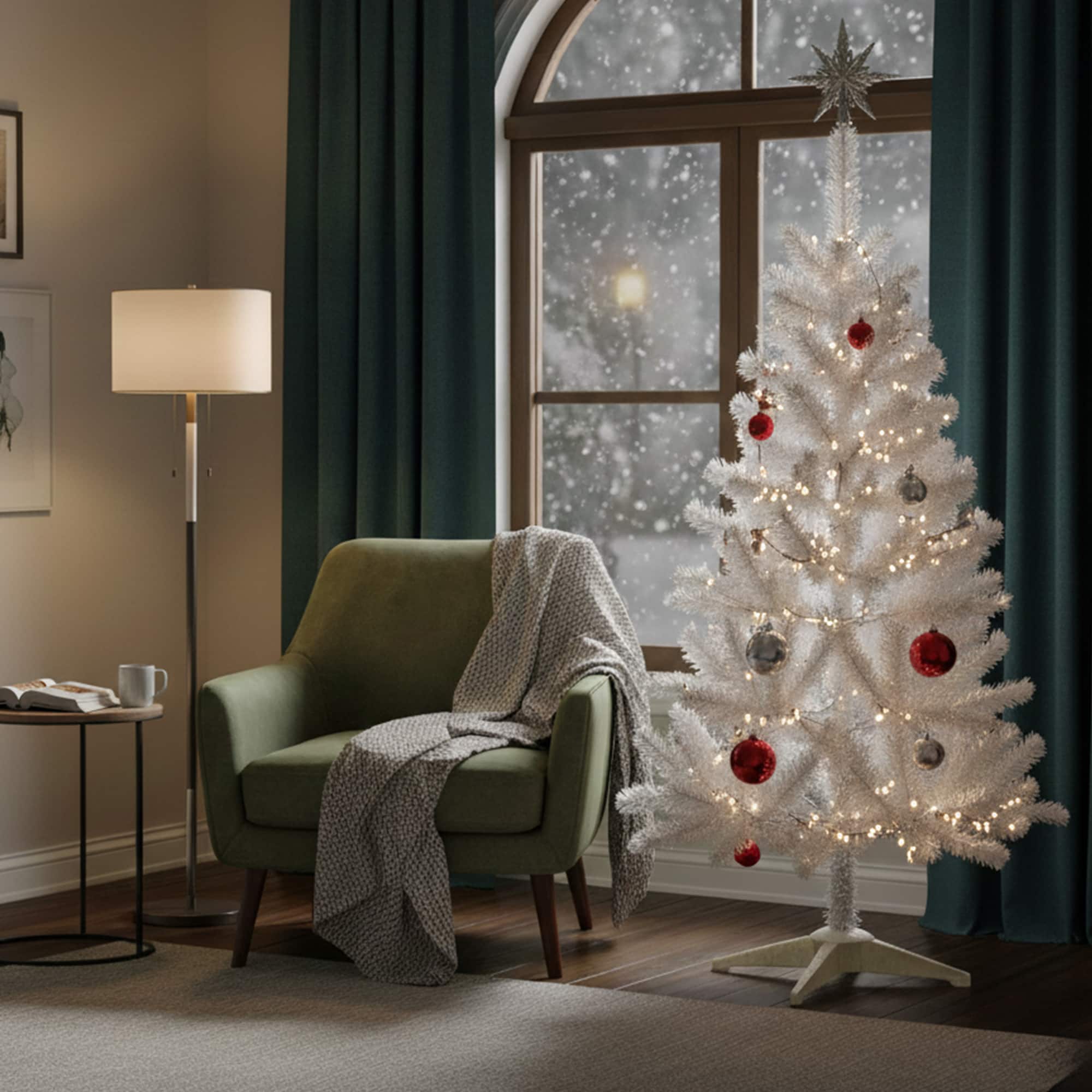 Northlight 4ft. Unlit White Medium Canadian Pine Artificial Christmas Tree