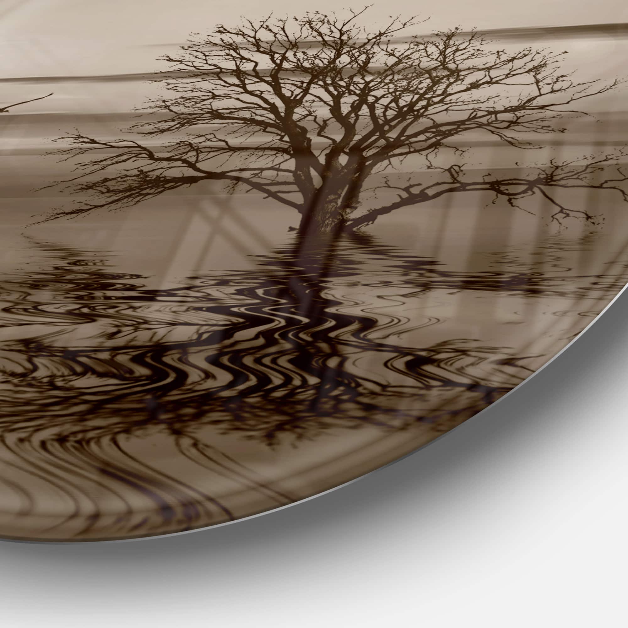 Designart - Flying Birds and Lonely Tree' Extra Large Wall Art Landscape