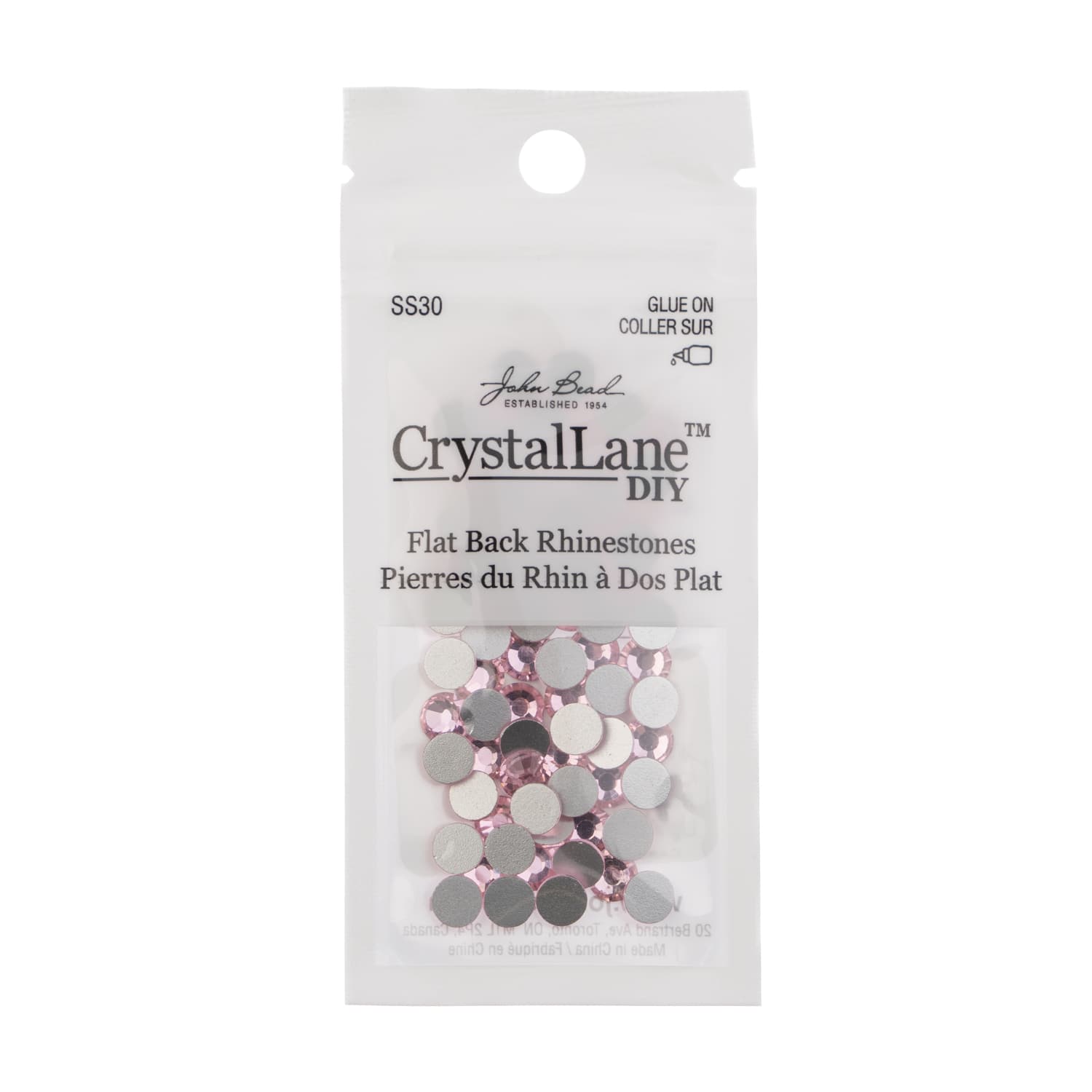 John Bead Crystal Lane SS30 Glass Round Flatback Rhinestones, 72ct.