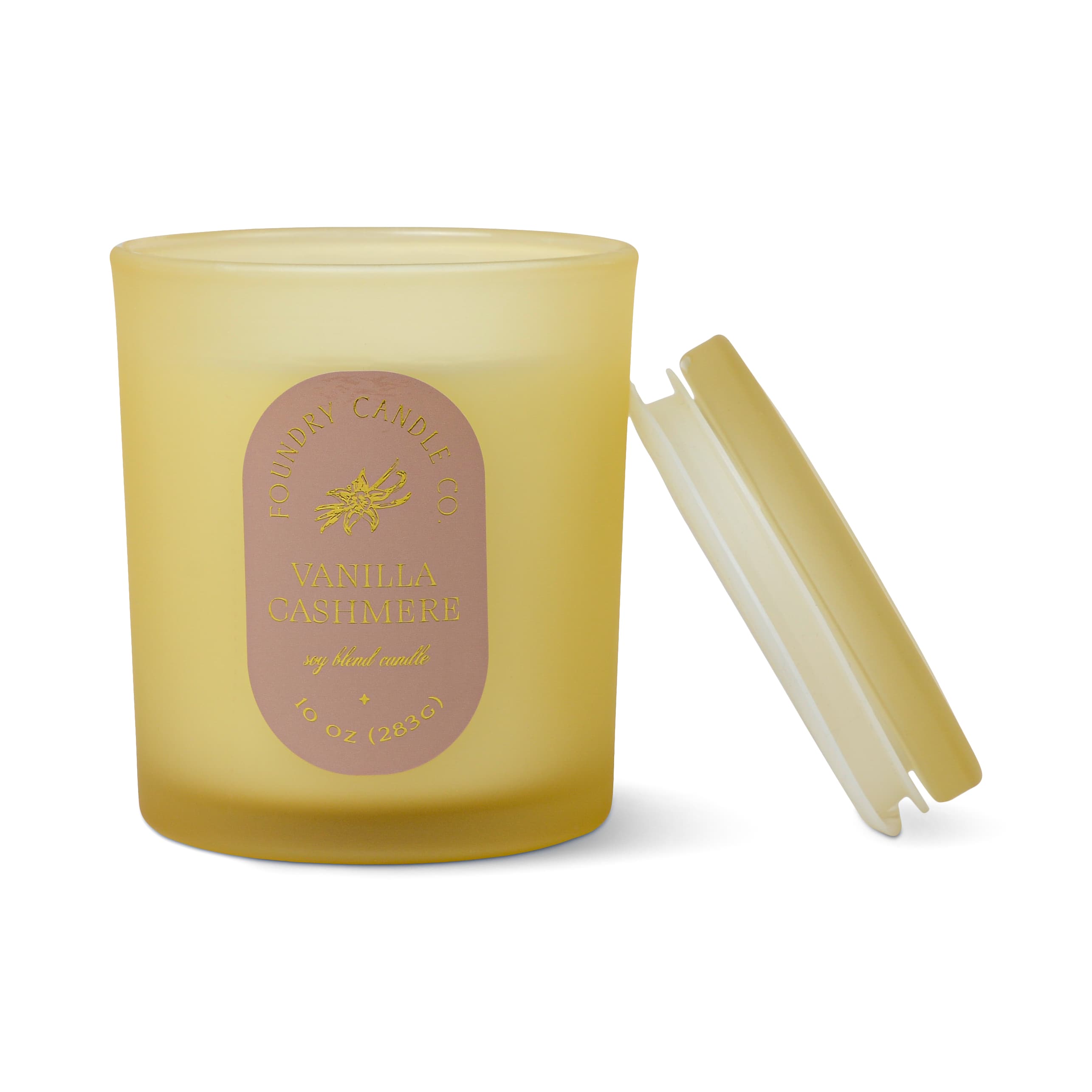 Foundry Candle Co. 10oz. Vanilla Cashmere Glass Candle with Lid