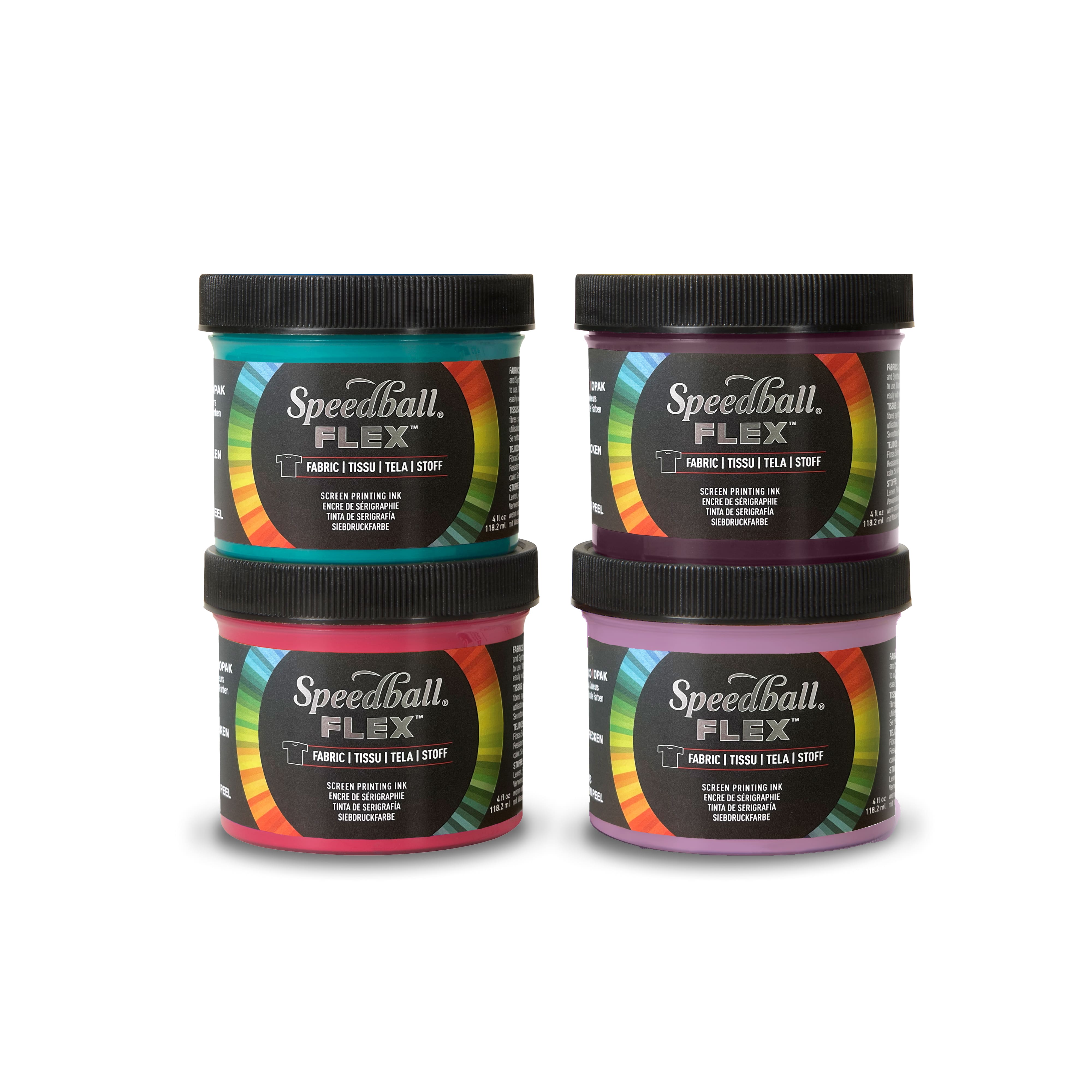 Speedball® Flex™ Trend 4 Color Fabric Screen Printing Ink Set