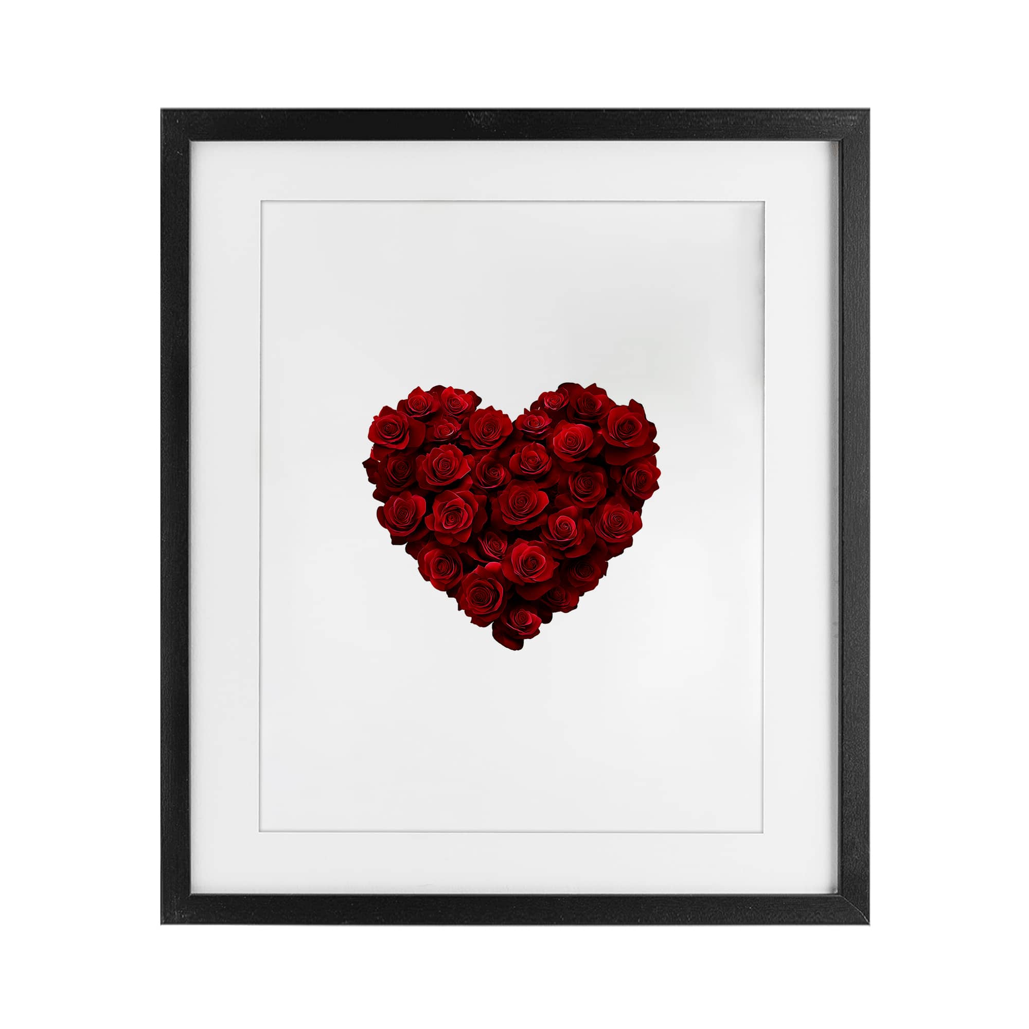 Stupell Industries Heart of Roses Bouquet Framed Print Under Glass Wall Art