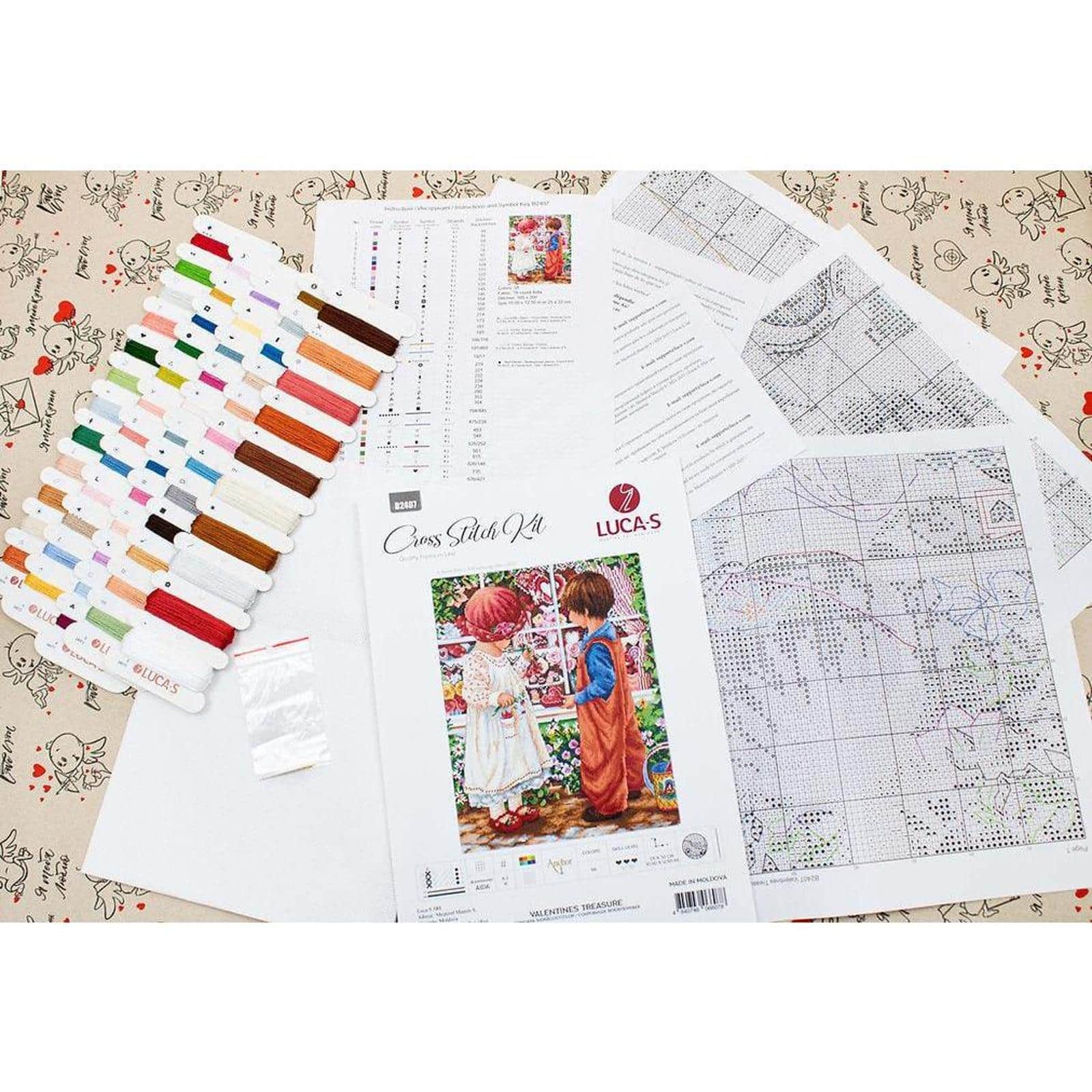 Luca-S Valentines Treasure Counted Cross Stitch Kit Counted Cross Stitch Kit