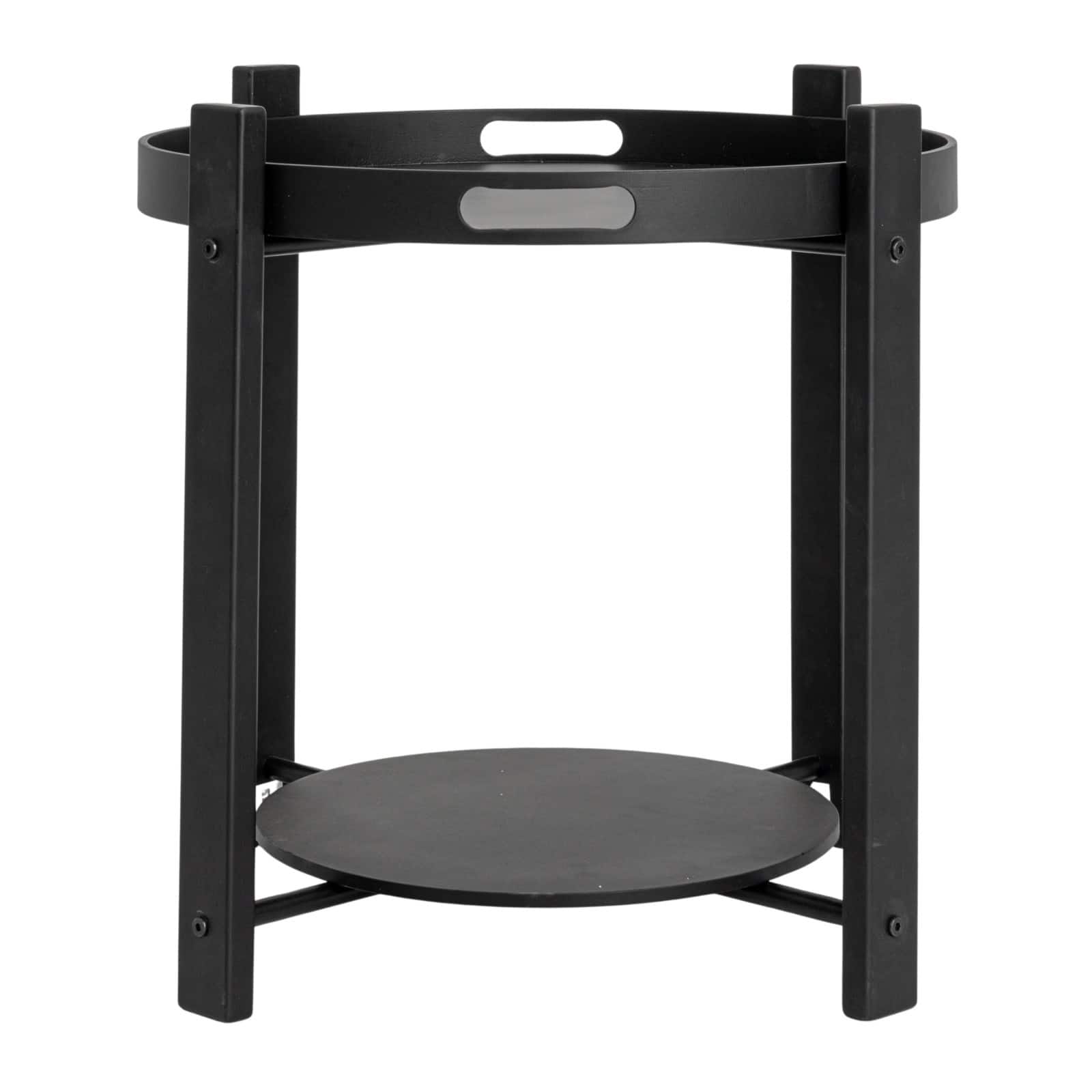 Hello Honey® Black Chic Fir Wood & Metal Tray Table