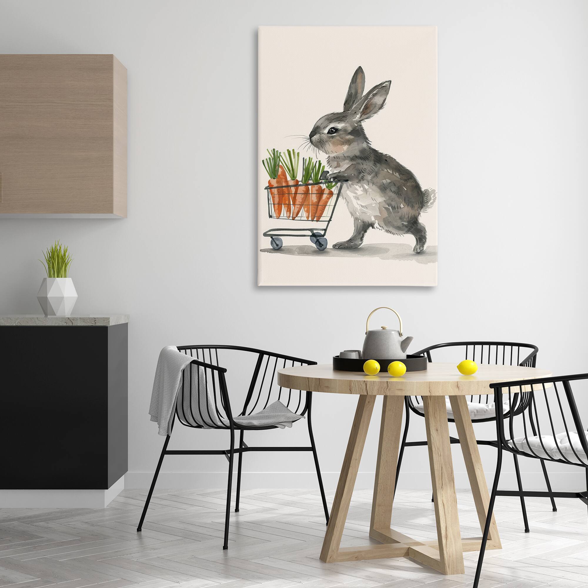 Stupell Industries Bunny with Carrots Canvas Wall Art