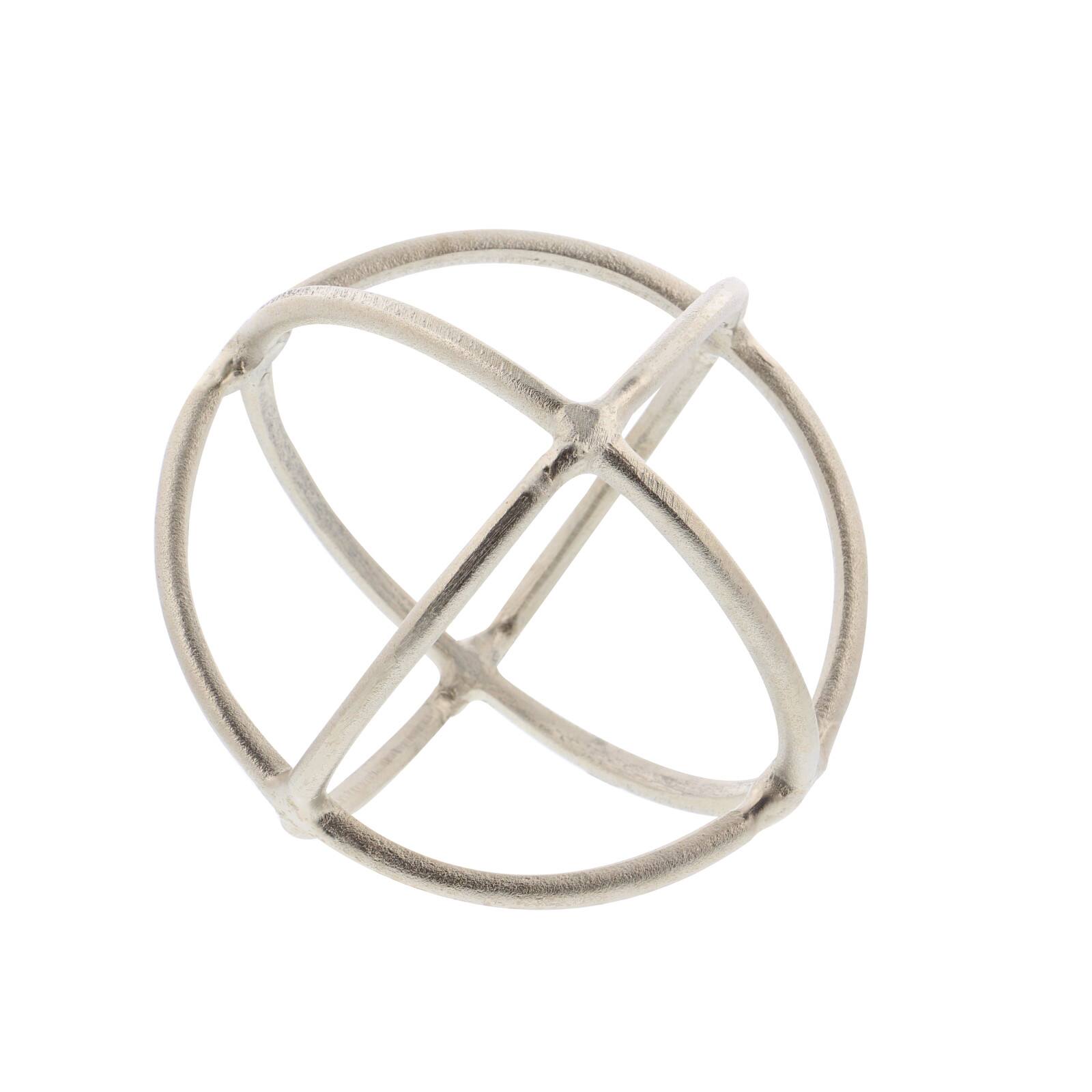 Silver Aluminum Modern Geometric Sculpture Set