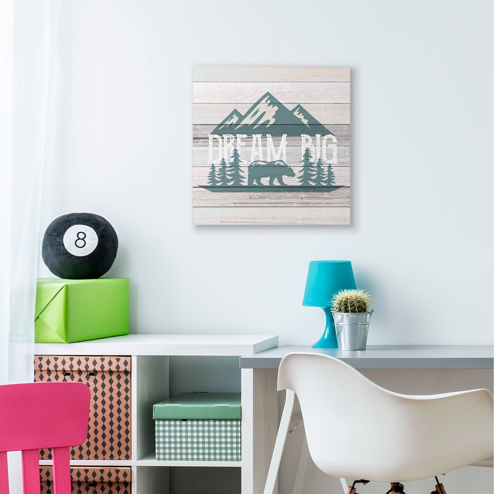 Stupell Industries Dream Big Forest Bear Canvas Wall Art