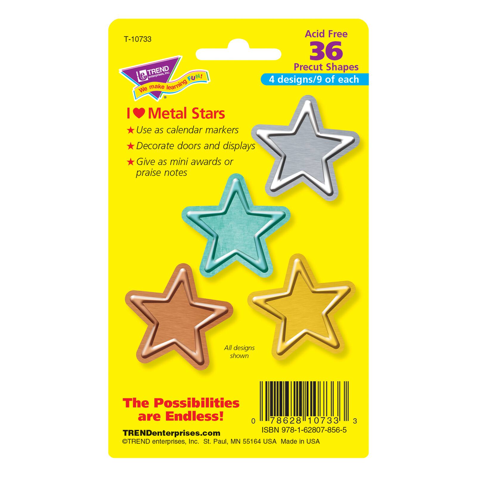 Mini Accents I Heart Metal Stars Accents Variety Pack