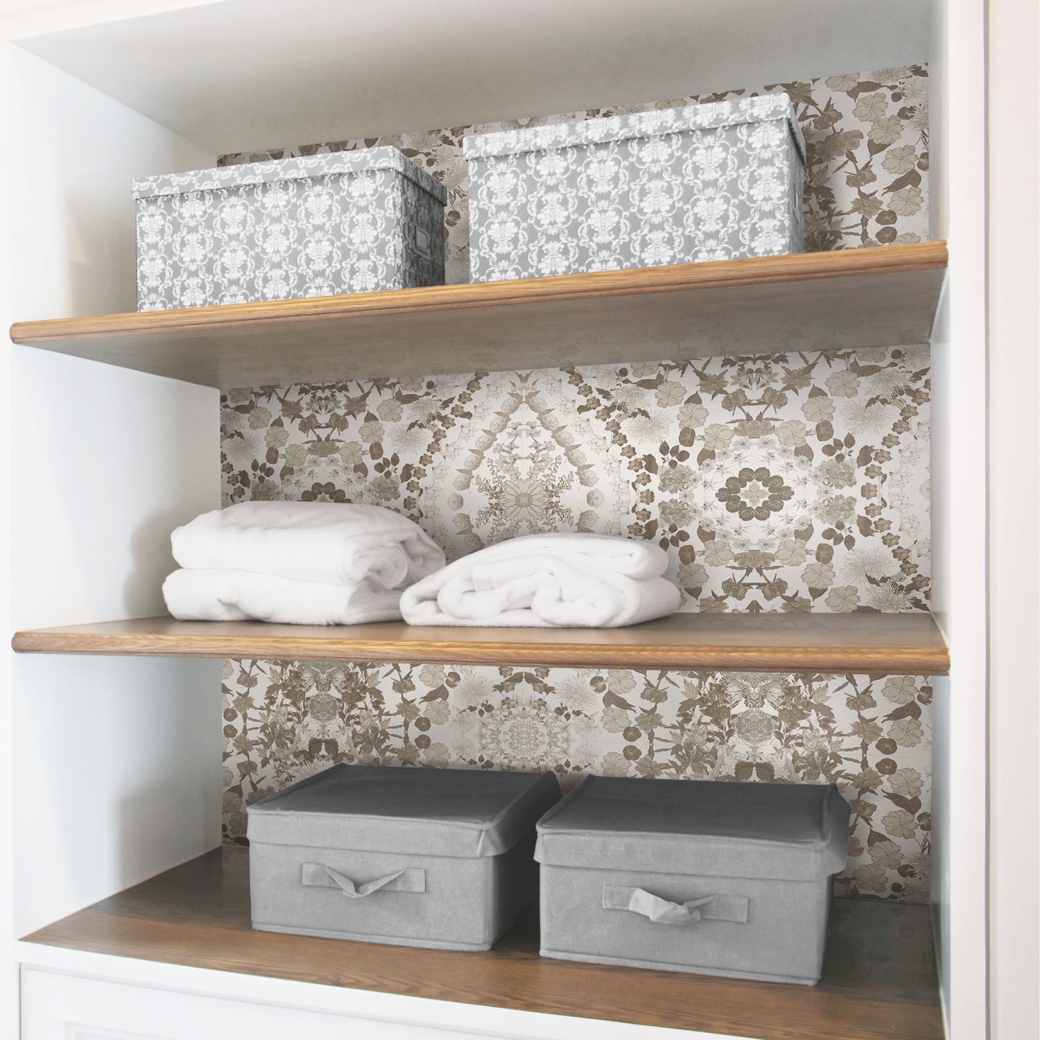 RoomMates Mr. Kate Brown Dried Flower Kaleidoscope Peel & Stick Wallpaper