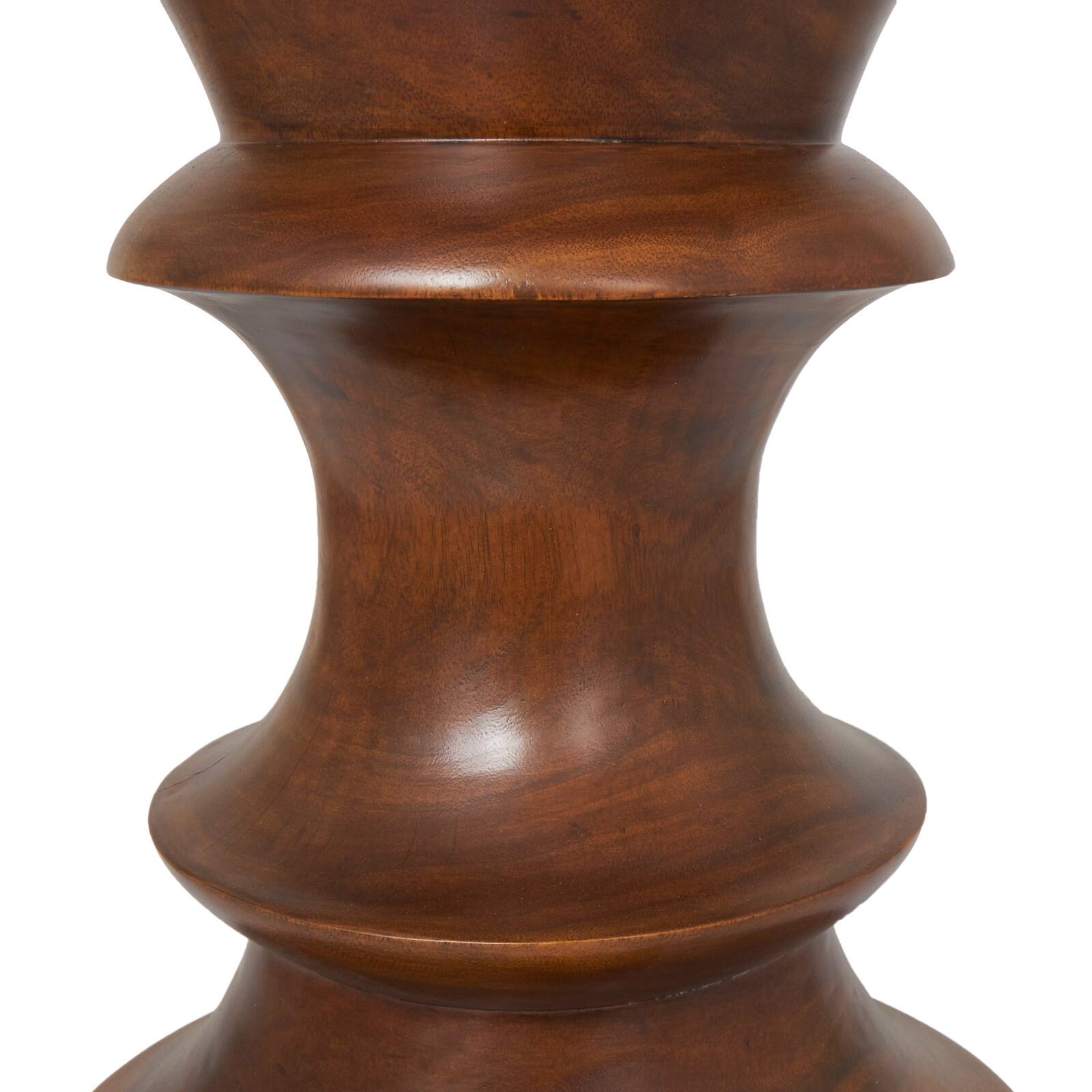 22" Brown Wood Geometric Accent Table