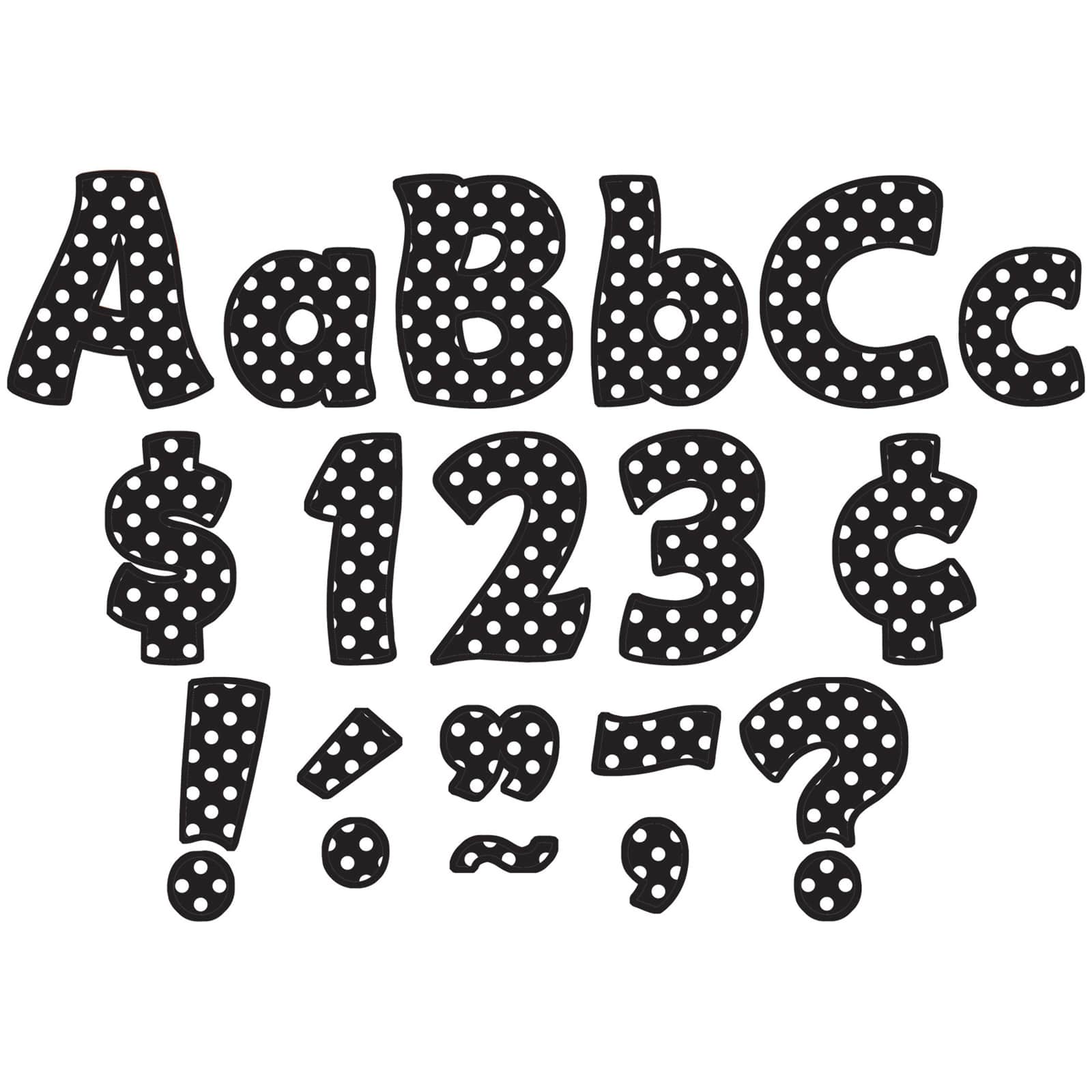 Teacher Created Resources Black Polka Dots Funtastic Letters Combo Pack
