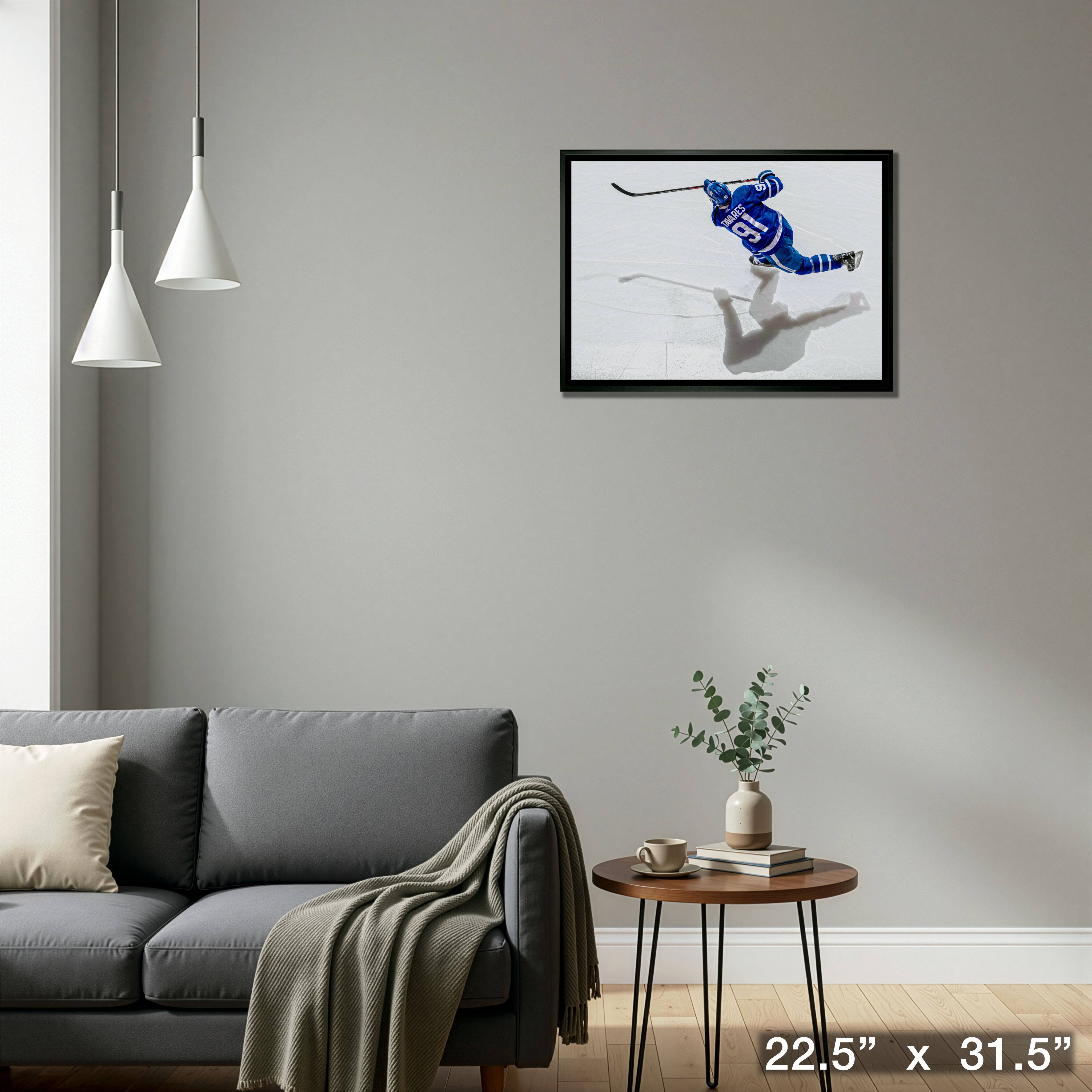 John Tavares Toronto Maple Leafs Framed 20" x 29" Shooting Canvas 22.5" x 31.5"