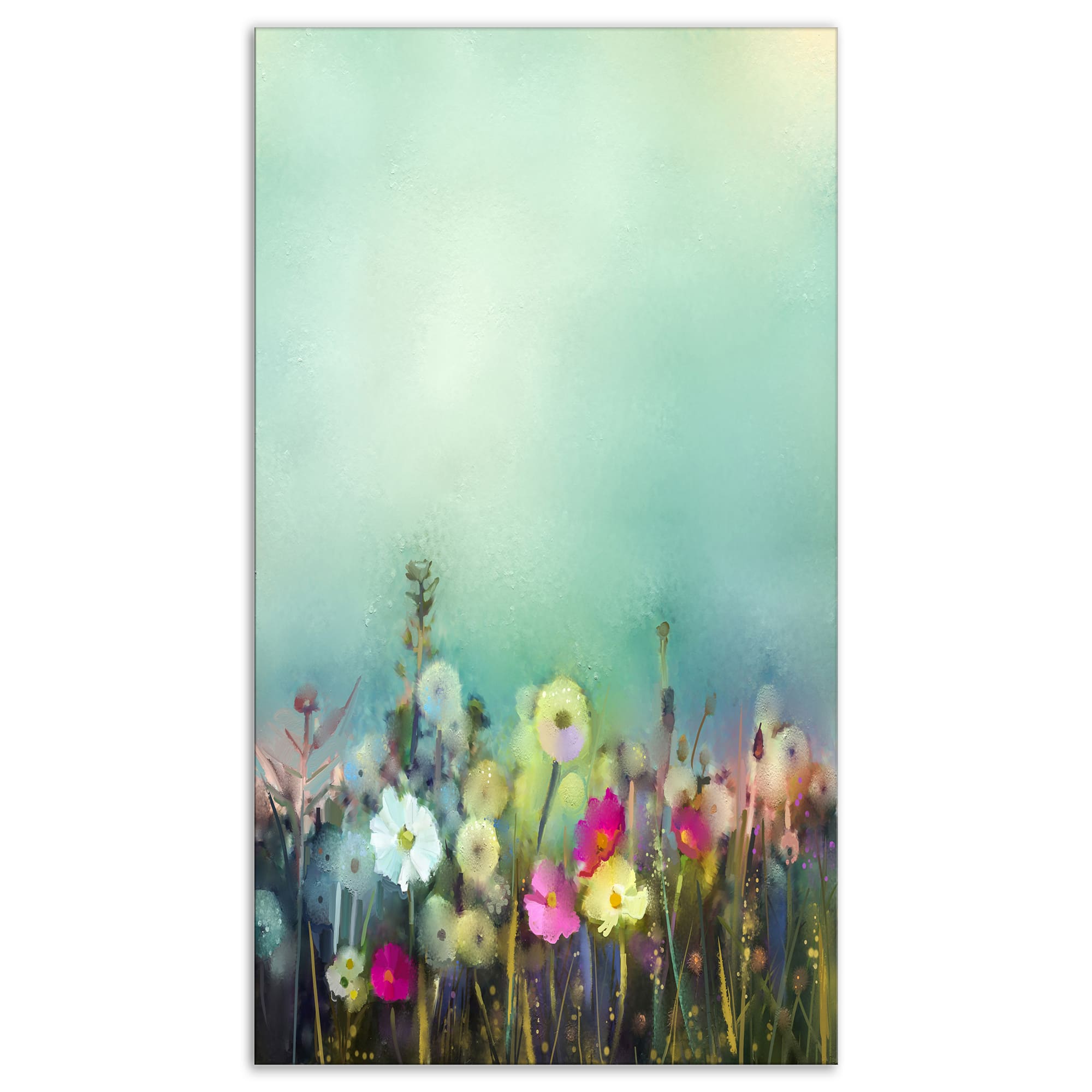 Designart - Dandelion Poppy and Daisy Flowers - Floral Canvas Art Print