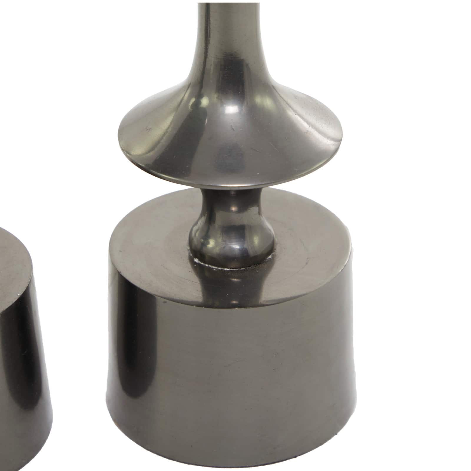 CosmoLiving by Cosmopolitan Black Aluminum Pillar Candle Holder Set