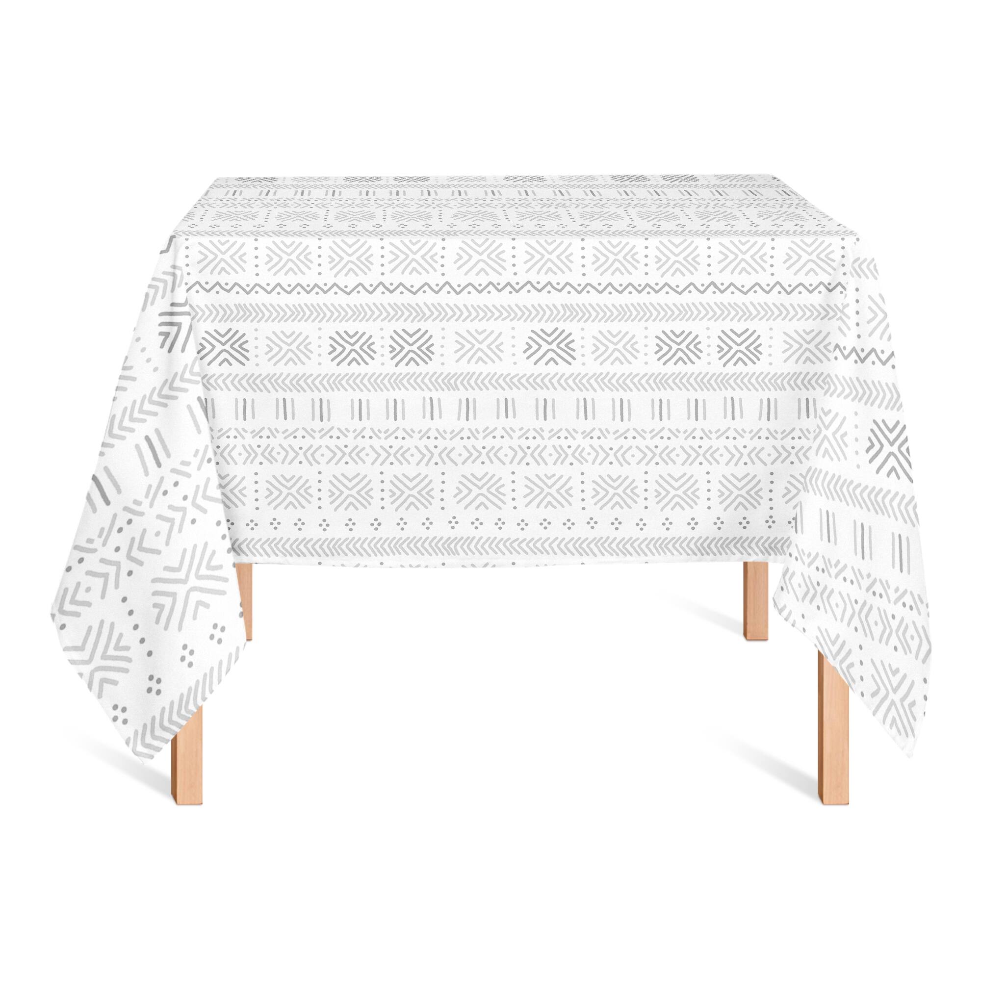Gray Mudcloth Tablecloth