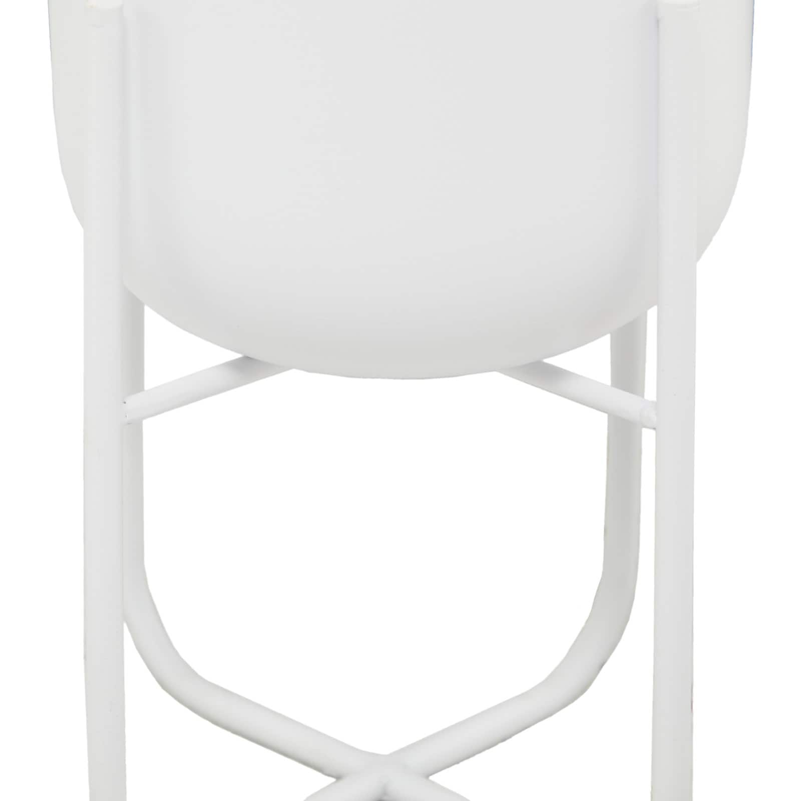 CosmoLiving by Cosmopolitan White Metal Planter with Removable Stand Set