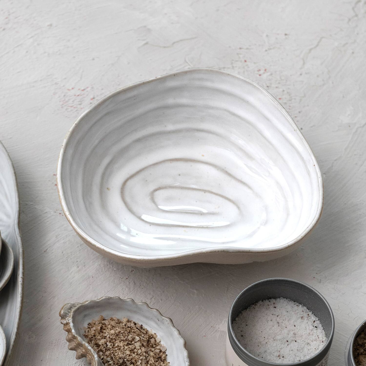 Hello Honey® 7.25" White Stoneware Shell Bowls, 6ct.