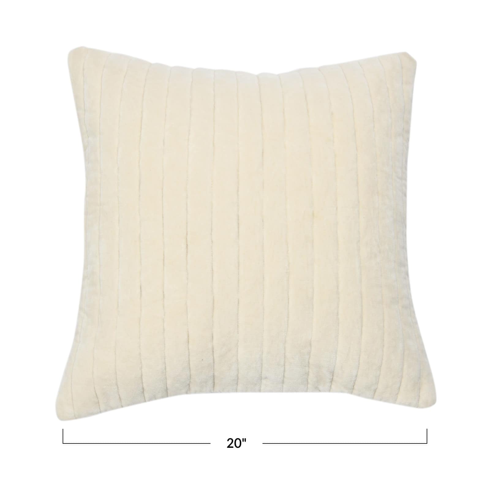 Hello Honey® 20" Square Quilted Velvet Pillow Cover with Channel Stitch
