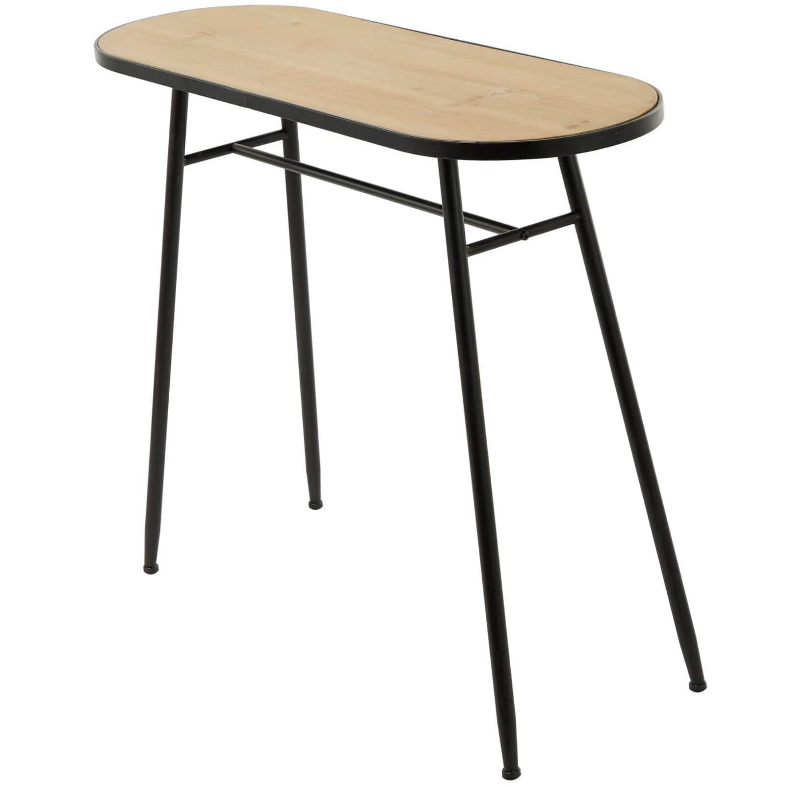 30" Brown Metal Industrial Console Table